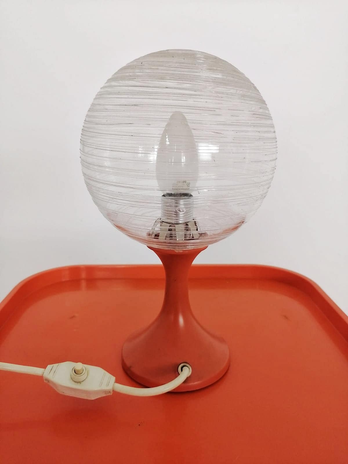 Vintage Space Age Mid-Century Glass Table Lamp,1970s