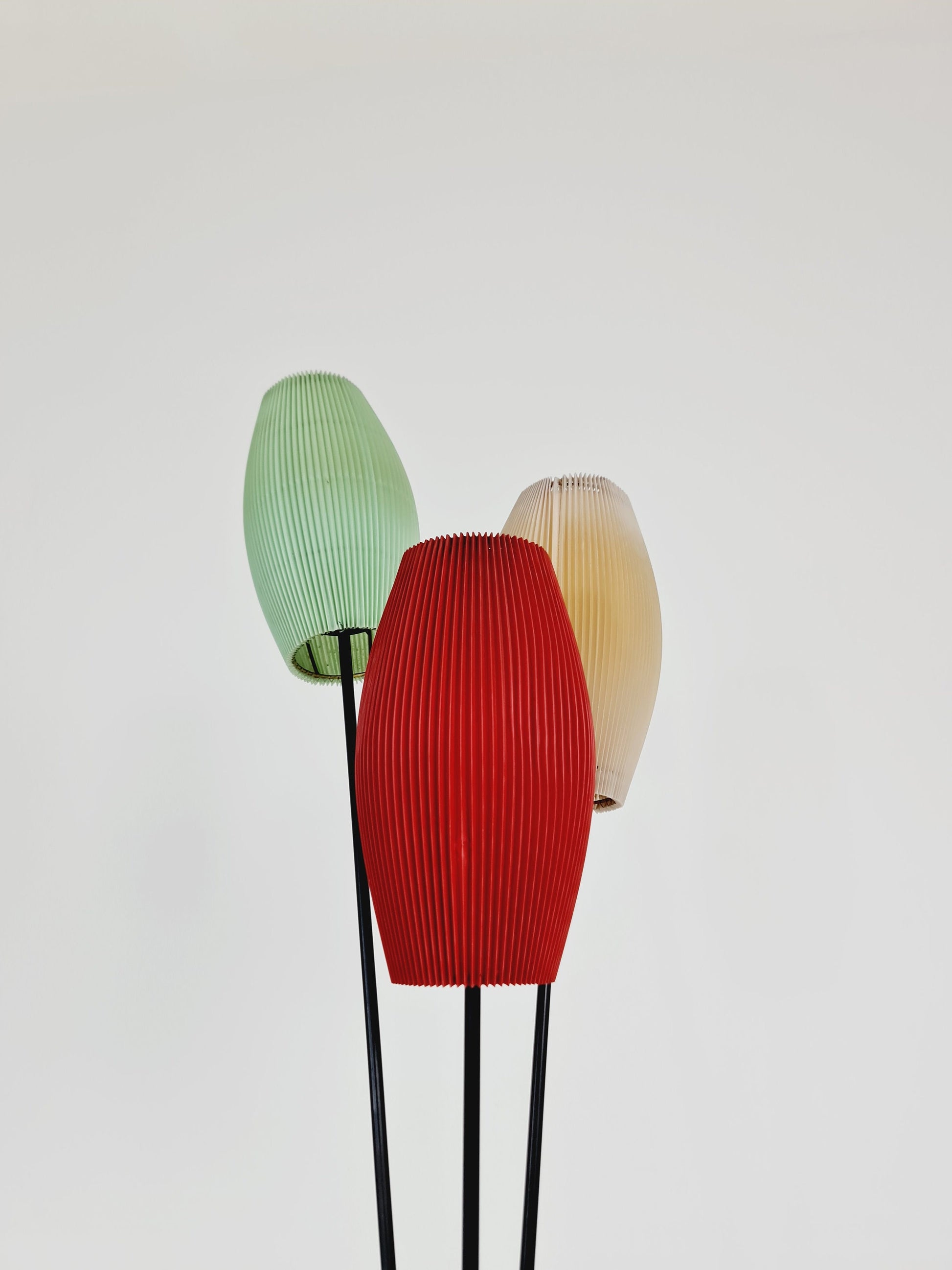 Tripod swedish vintage floor lamp in metal by Möller Armatur Eskilstuna MAE, 1950s