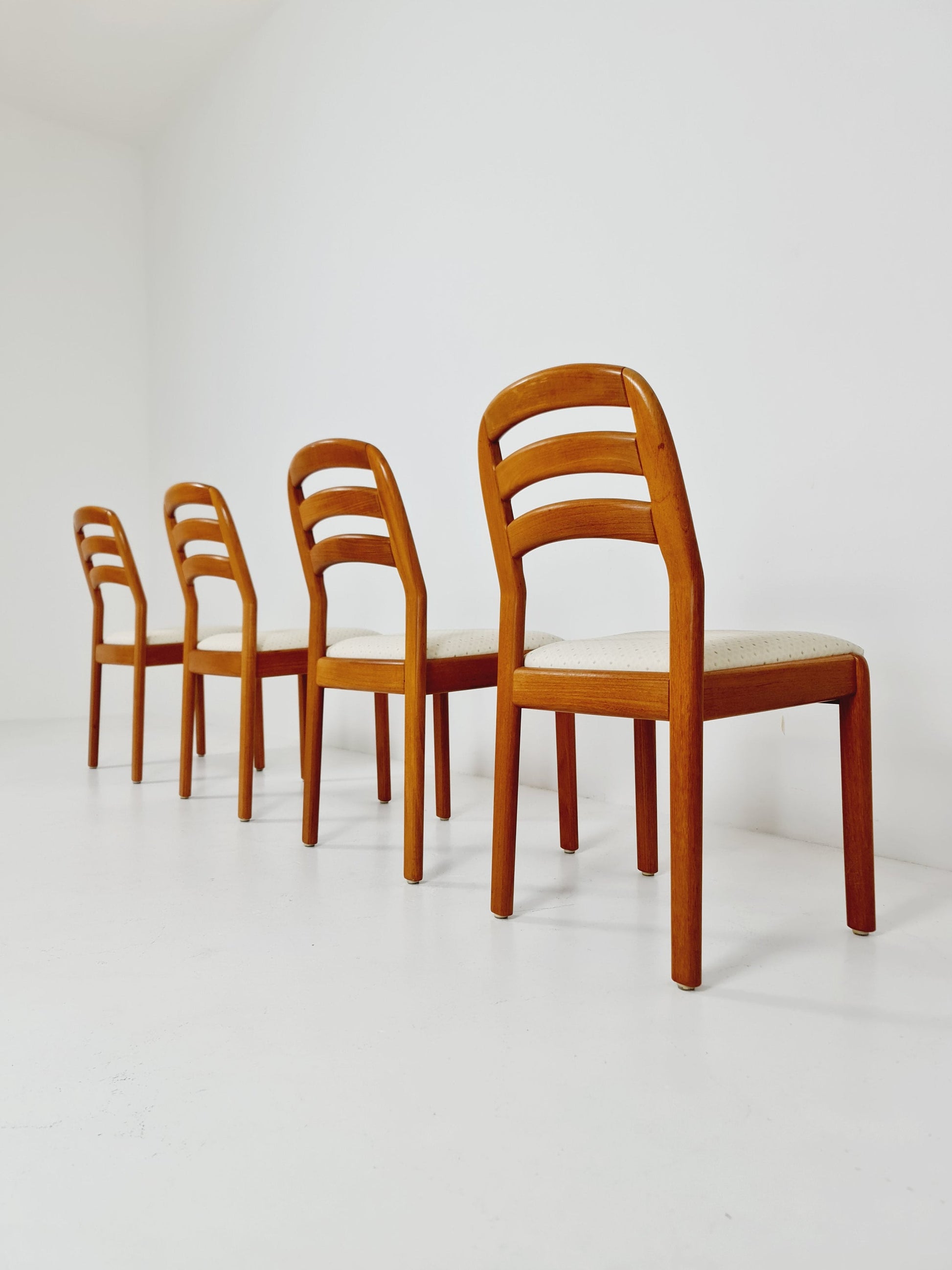 Mid Century Danish solid teak dining Chairs by Dyrlund, 1960s