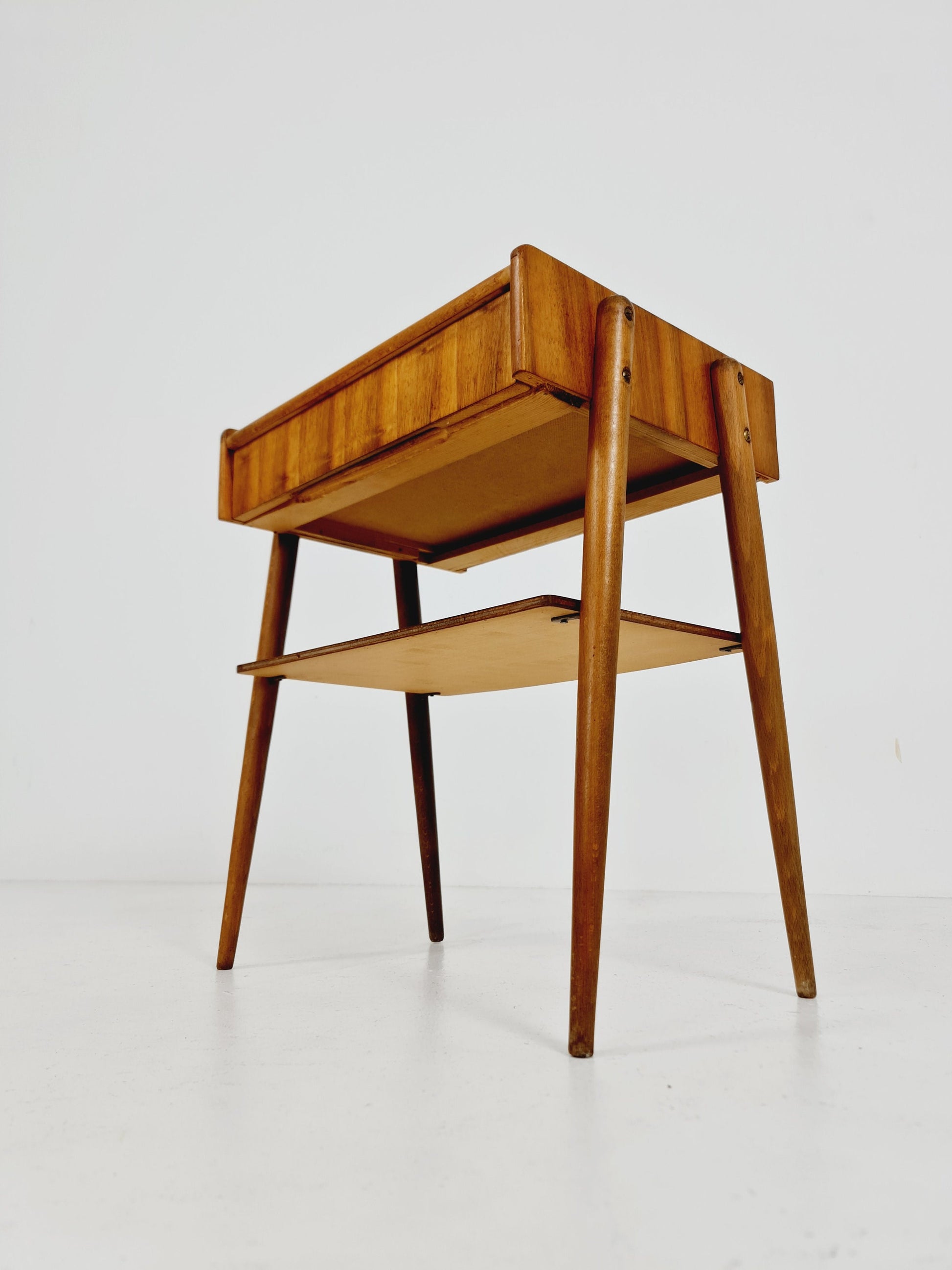 Midcentury Carlstrom & Co teak vintage side table/ bedside table/ night stand, 1960s