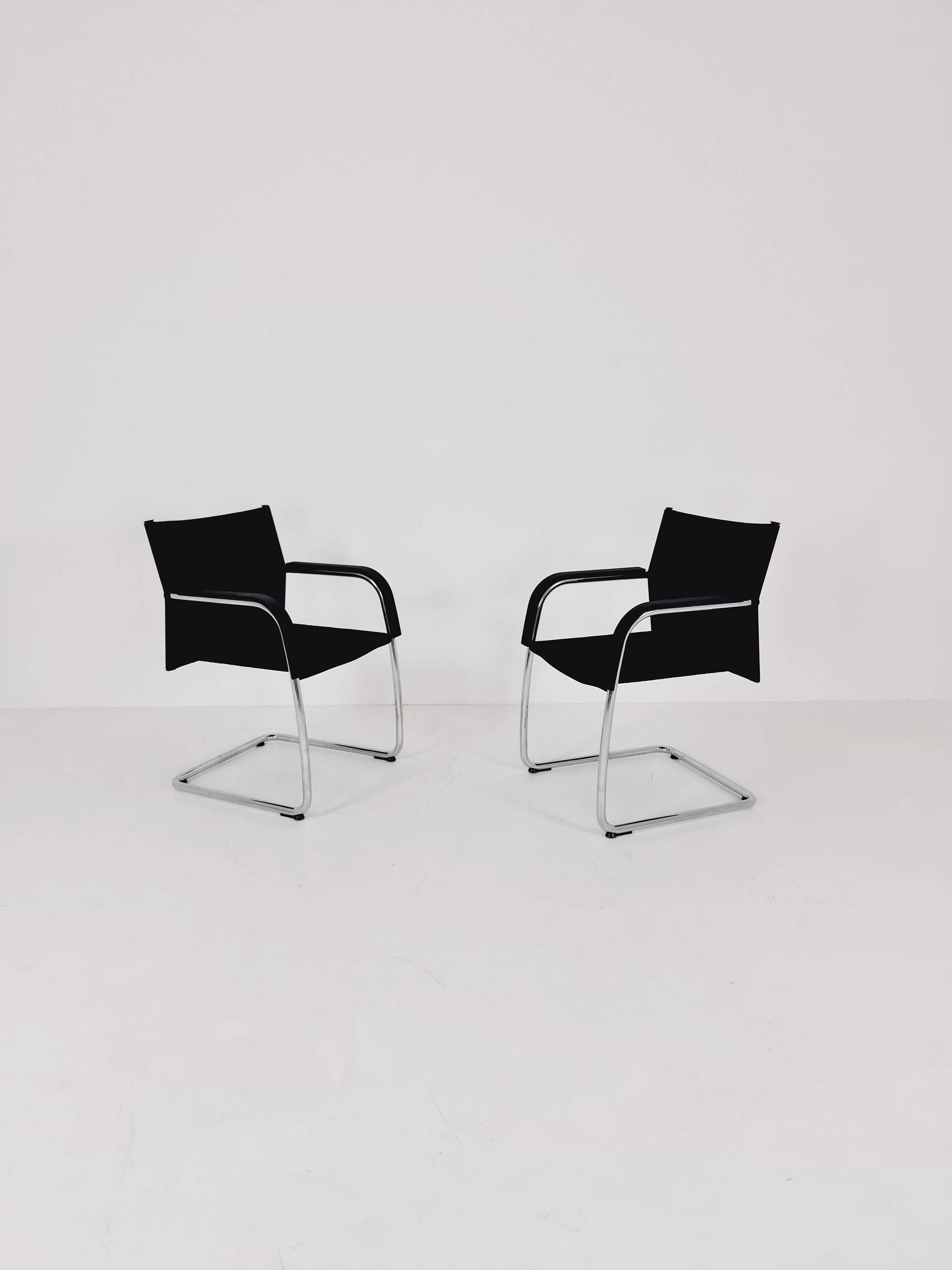 2 x Vitra AC3 Antonio Citterio Chair with chrome and black textile.