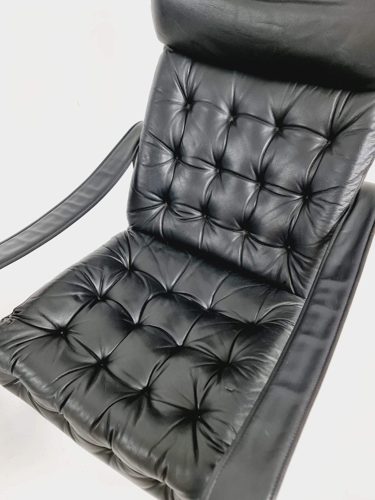 Pair of leather lounge chairs by OY BJ Dahlqvist for BD Furniture, Finland 1960s