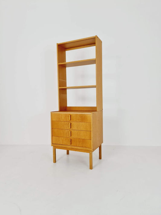 Midcentury Swedish oak bookcase unit By Bertil Fridhagen, Bodafors, 1960s
