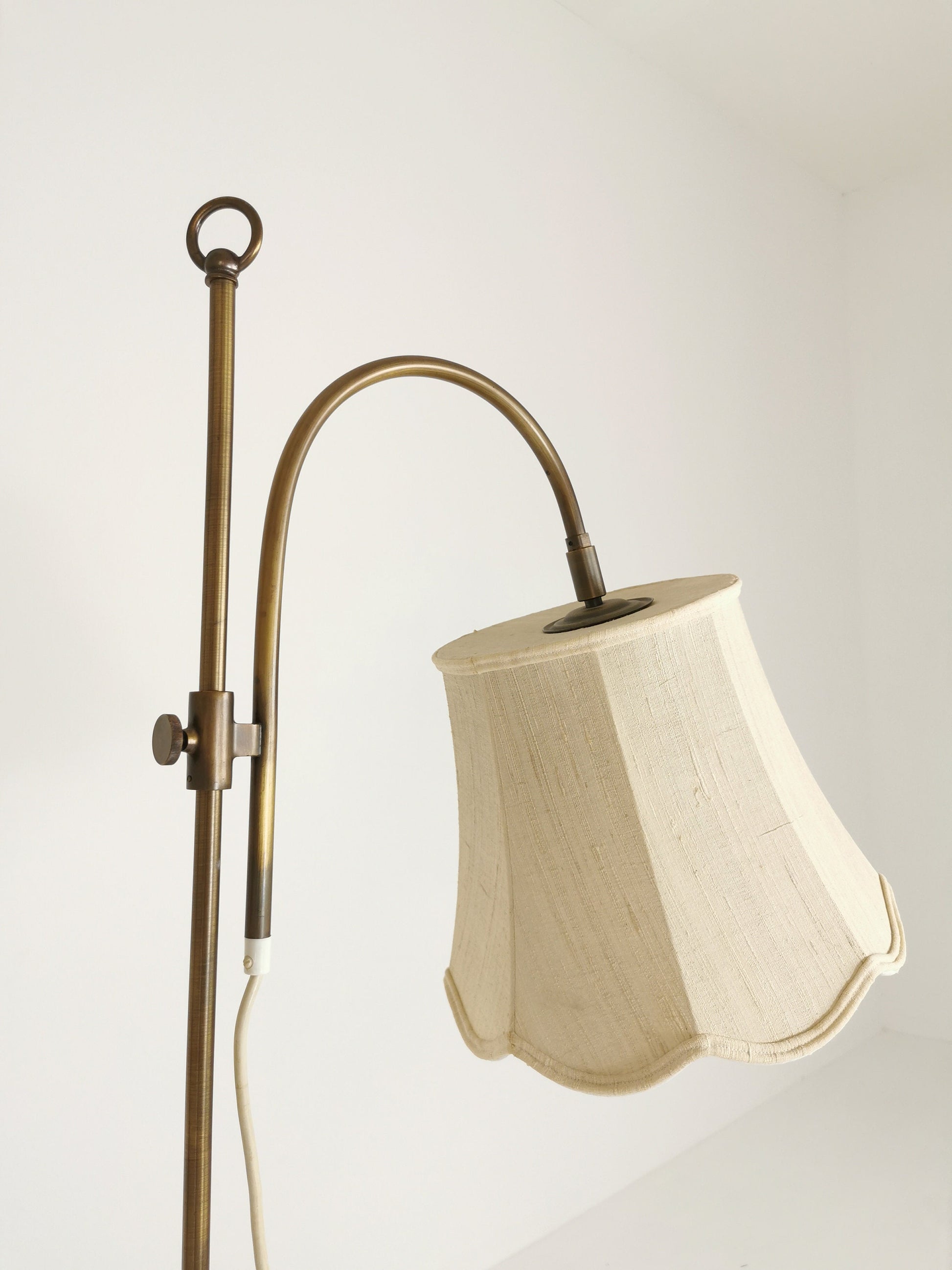 Vintage\Antique Brass Column Floor Lamp, 1930s