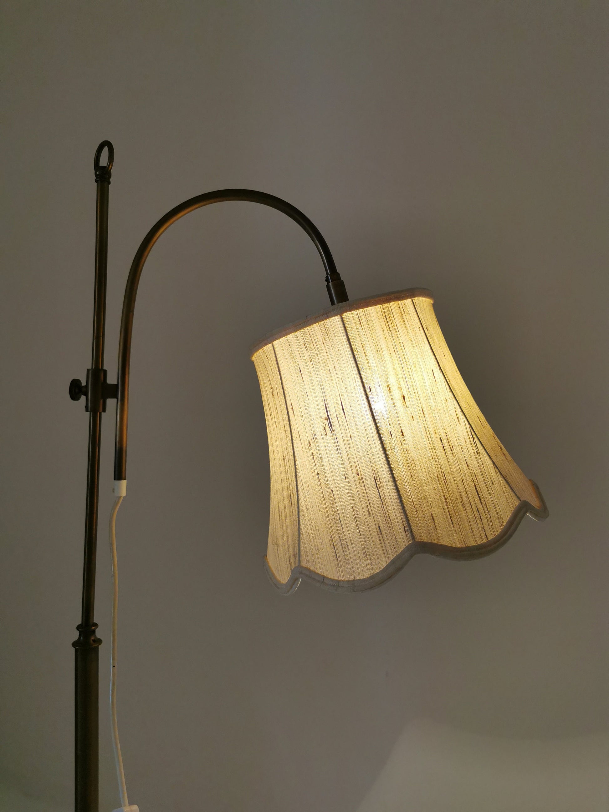 Vintage\Antique Brass Column Floor Lamp, 1930s
