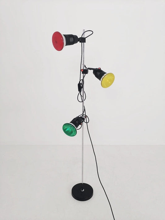 Floor lamp with 3 independent and adjustable lighting sources 1970s Germany