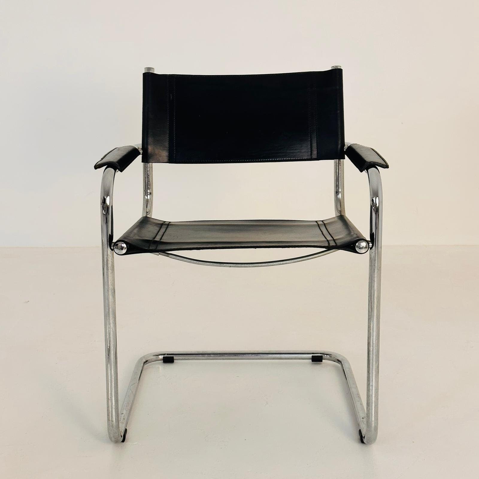 set of 4 Model MG5 Centro Studi desk chair by Mart Stam & Marcel Breuer for Matteo Grassi, 1970s