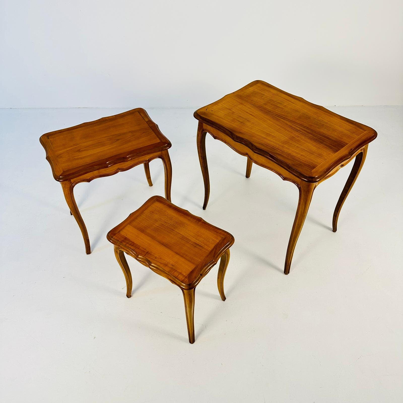 Antique French Nesting Tables, 1930s, Set of 3