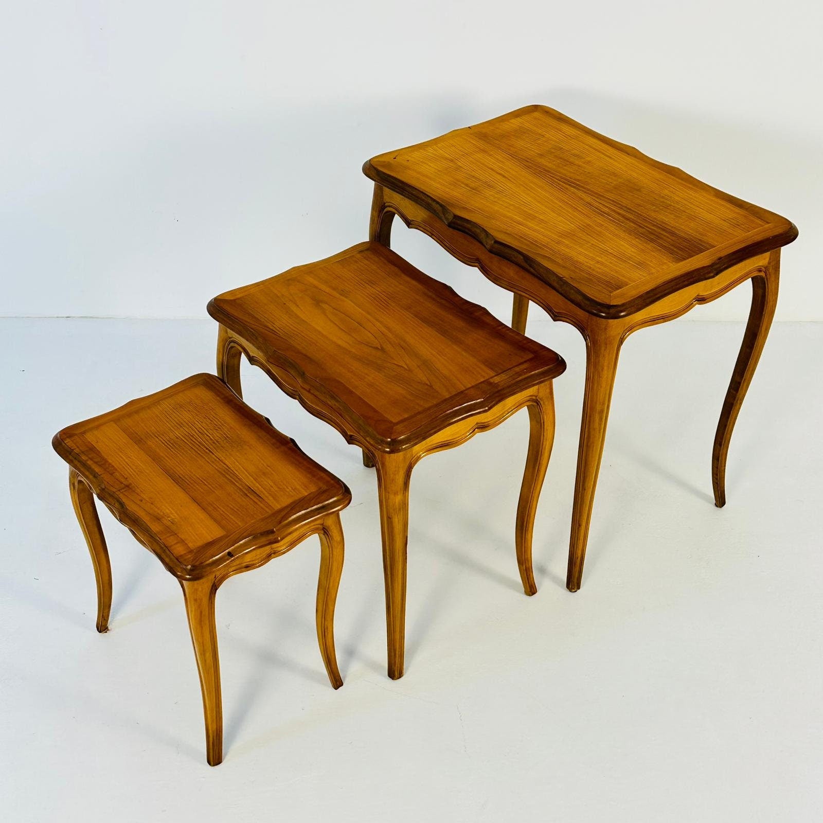 Antique French Nesting Tables, 1930s, Set of 3