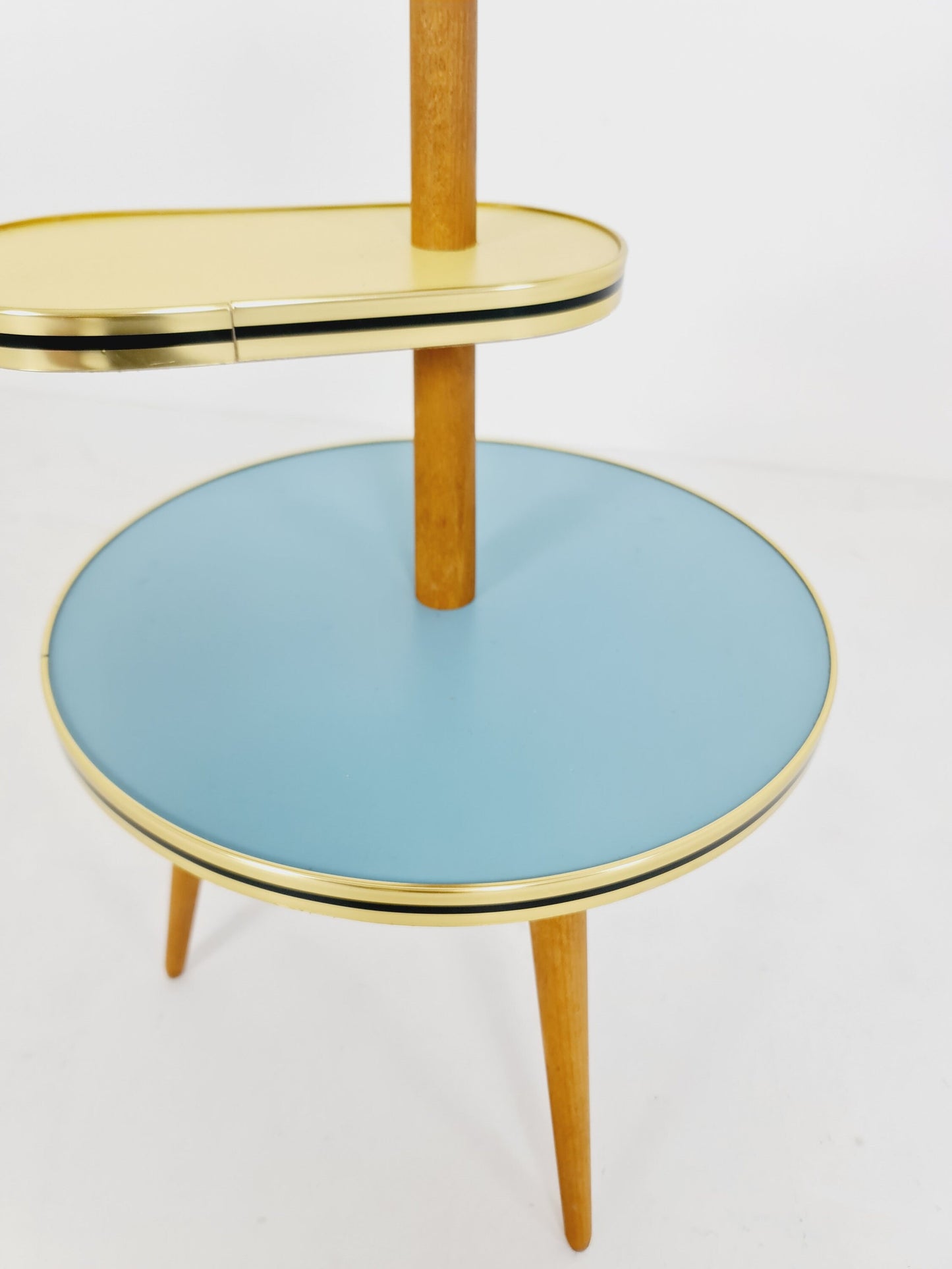 1950s German Plant Stand, Colorful Vintage Mid-Century Minimalist Indoor Plant Stand Side Table Retro flower table