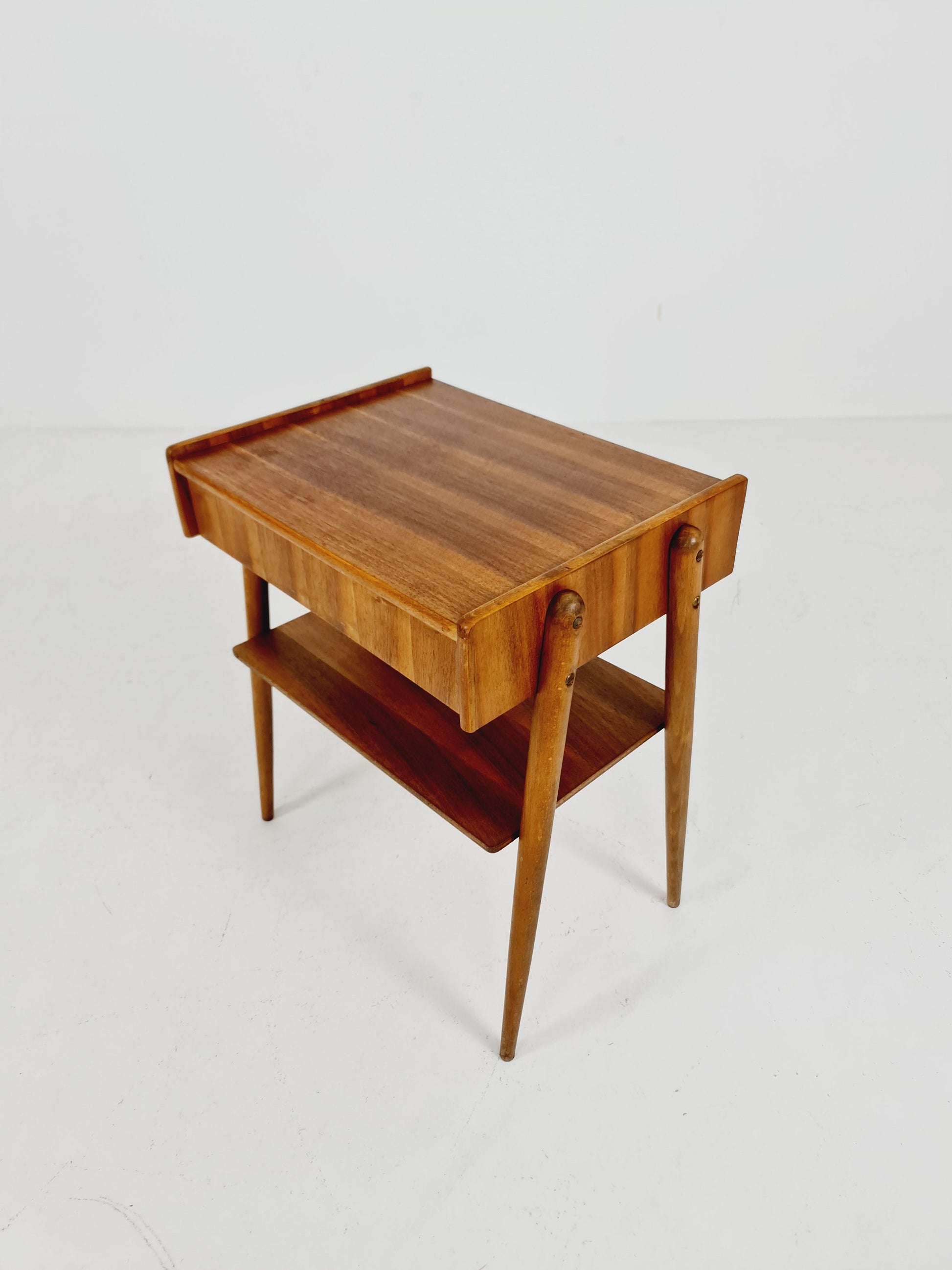 Midcentury Carlstrom & Co teak vintage side table/ bedside table/ night stand, 1960s
