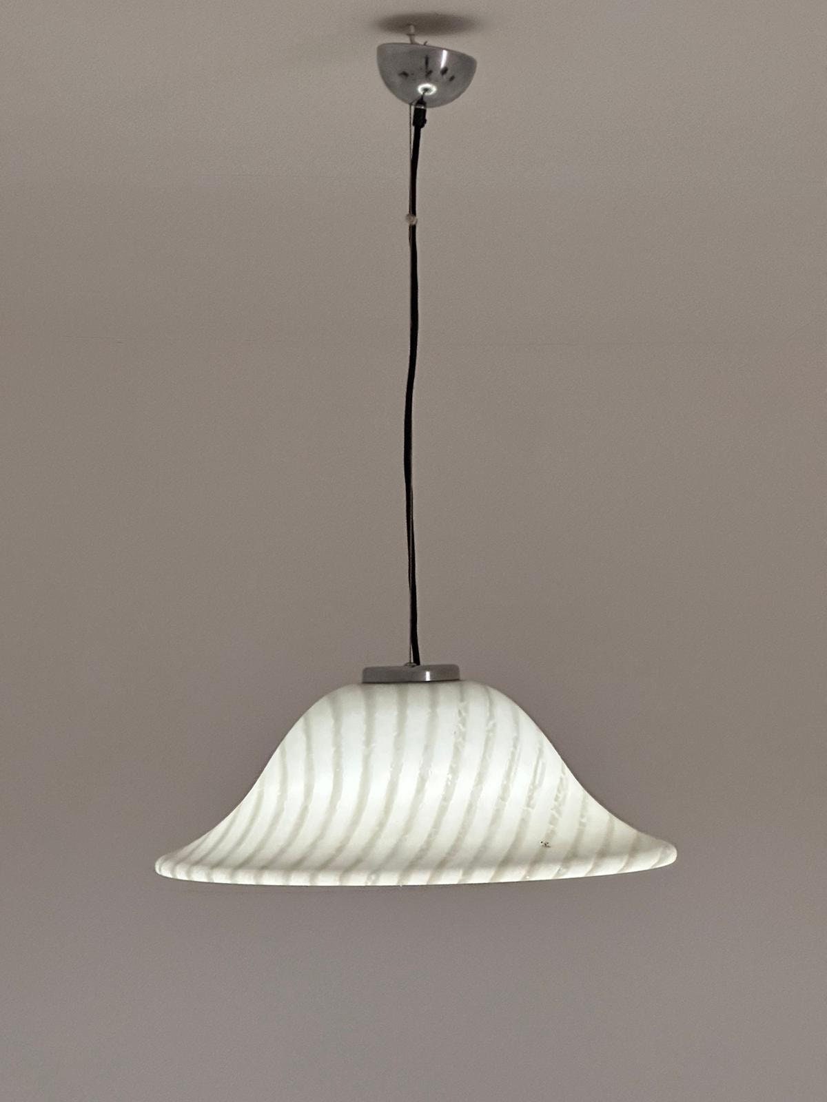 Vintage glass pendant lamp by Peill and Putzler, Germany 1965