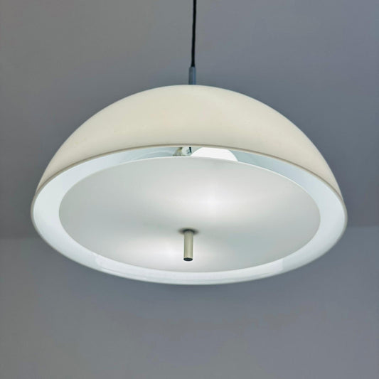 Space Age Dome pendant white lamp from the well-known manufacturer Staff Leuchten, Germany.