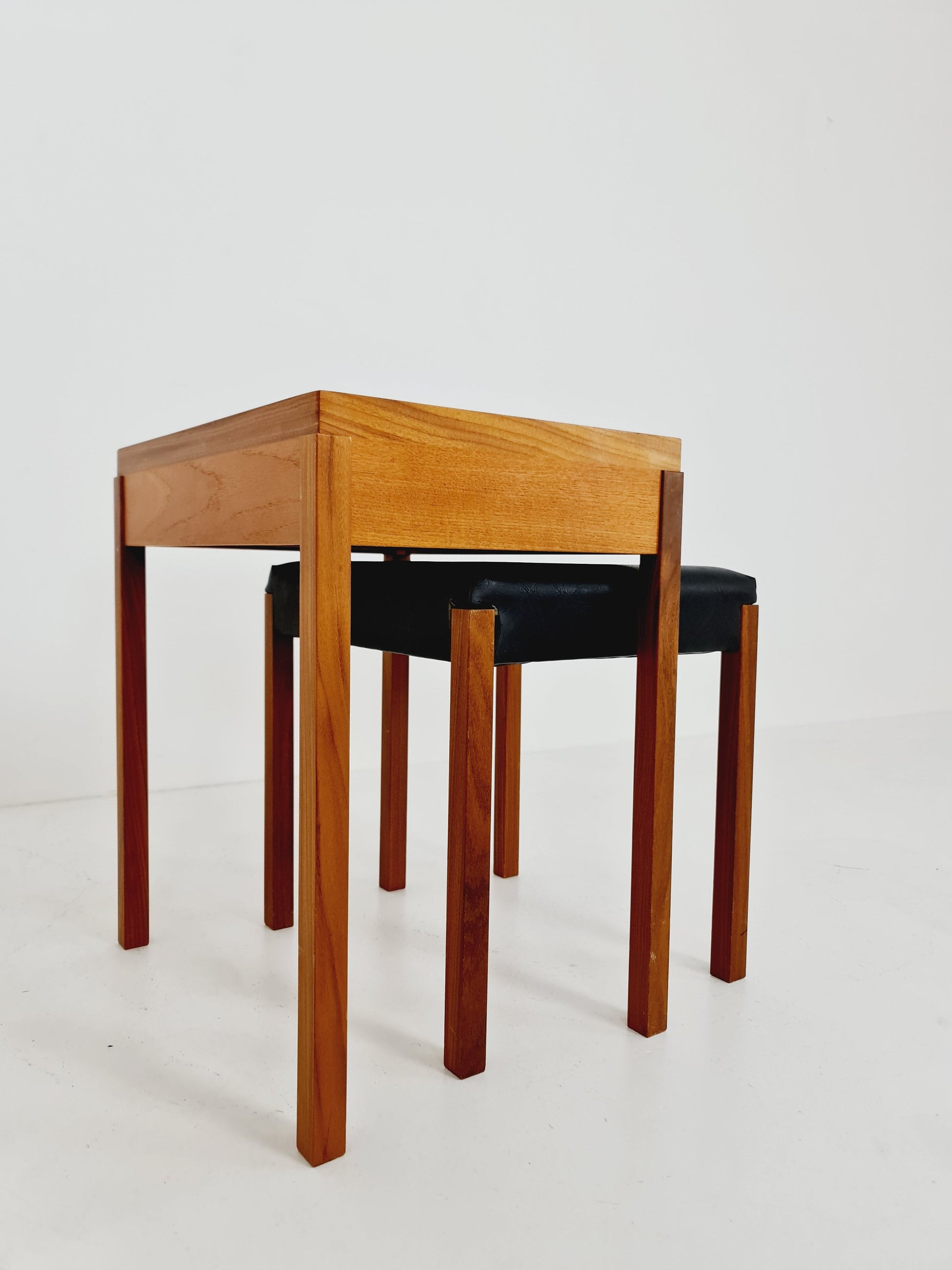 Midcentury Danish teak Side table/ Bedside table with stool, 1960s