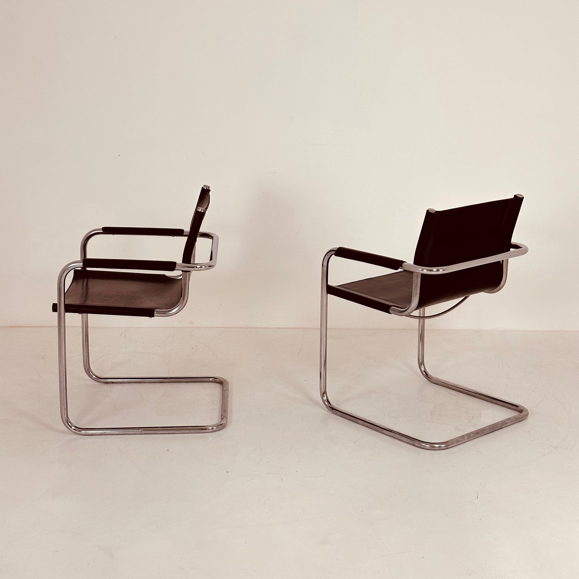 1 of 4 Matteo Grassi visitor chair in brown leather 1970s