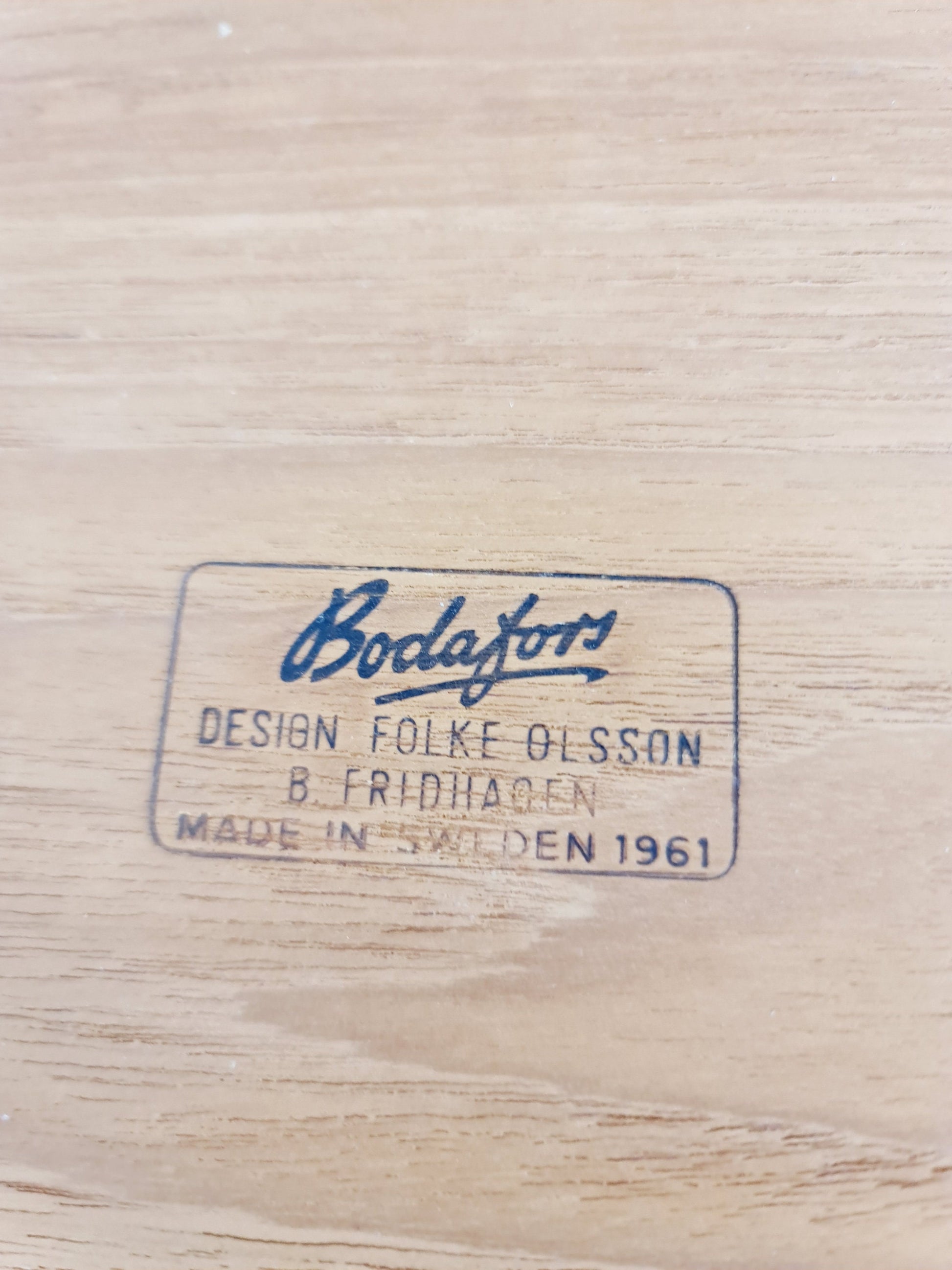 Swedish nightstand / side table teak by Folke Olsson for Bodafors, 1960s