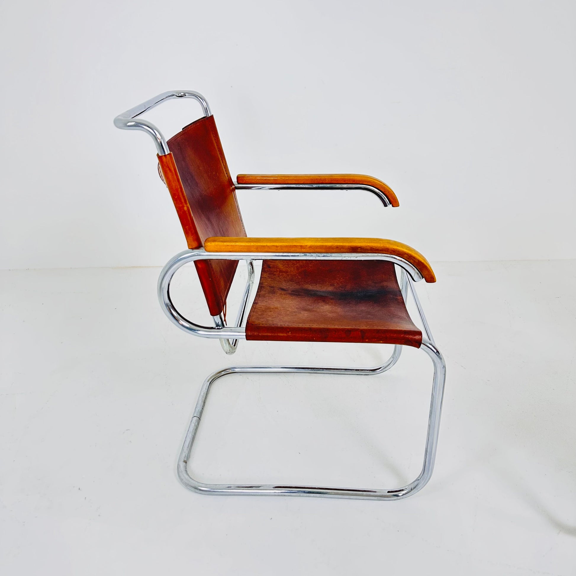 Set of 2 Mid century arm chairs set model B55 by Marcel Breuer & Anton Lorenz Italy