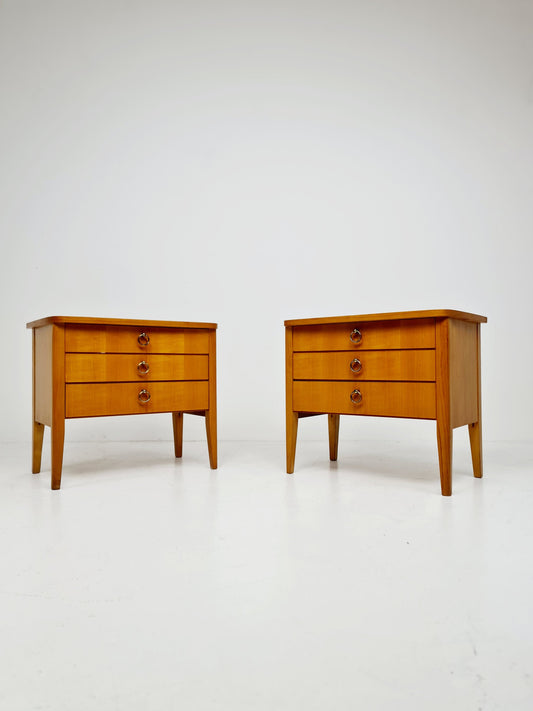 German Mid century beech nightstands/ bedside tables BY WK Möbel , 1960s