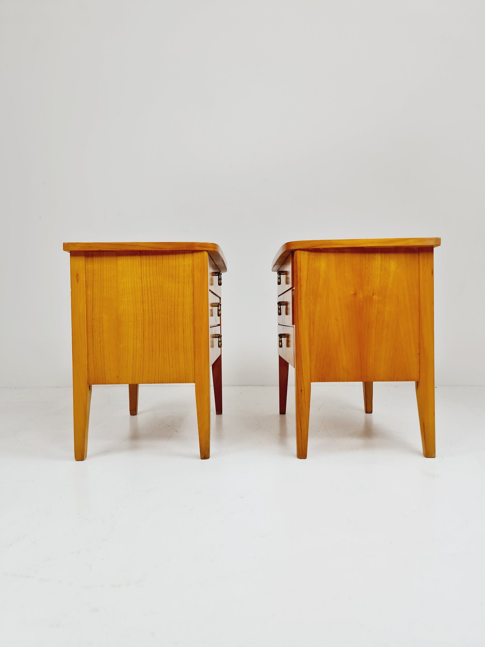 German Mid century beech nightstands/ bedside tables BY WK Möbel , 1960s