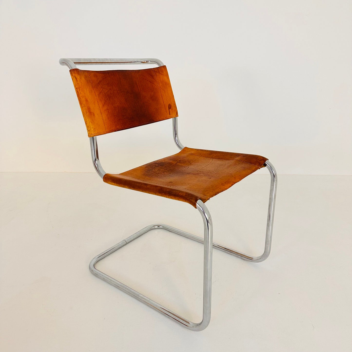 1 of 7 Mid-Century Vintage S33 Cognac Chairs by Mart Stam & Marcel Breuer from Thonet 1980s
