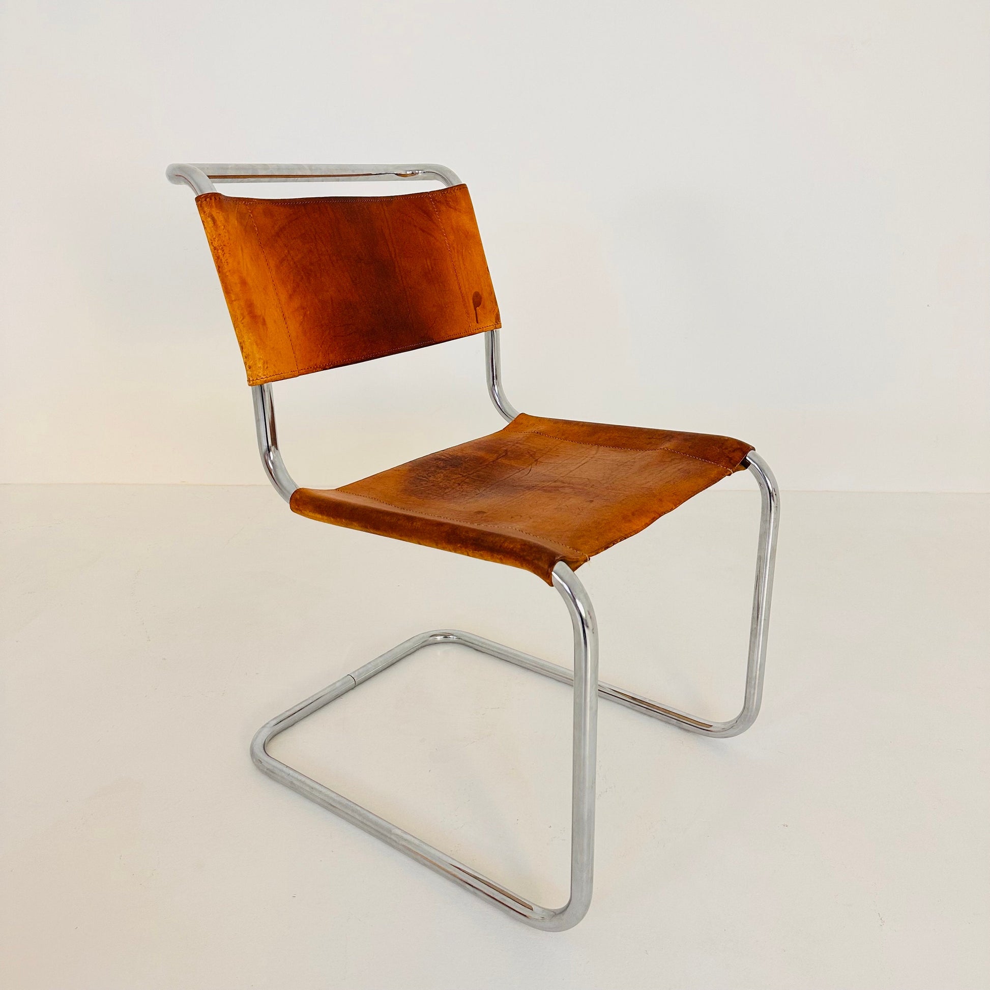 1 of 7 Mid-Century Vintage S33 Cognac Chairs by Mart Stam & Marcel Breuer from Thonet 1980s