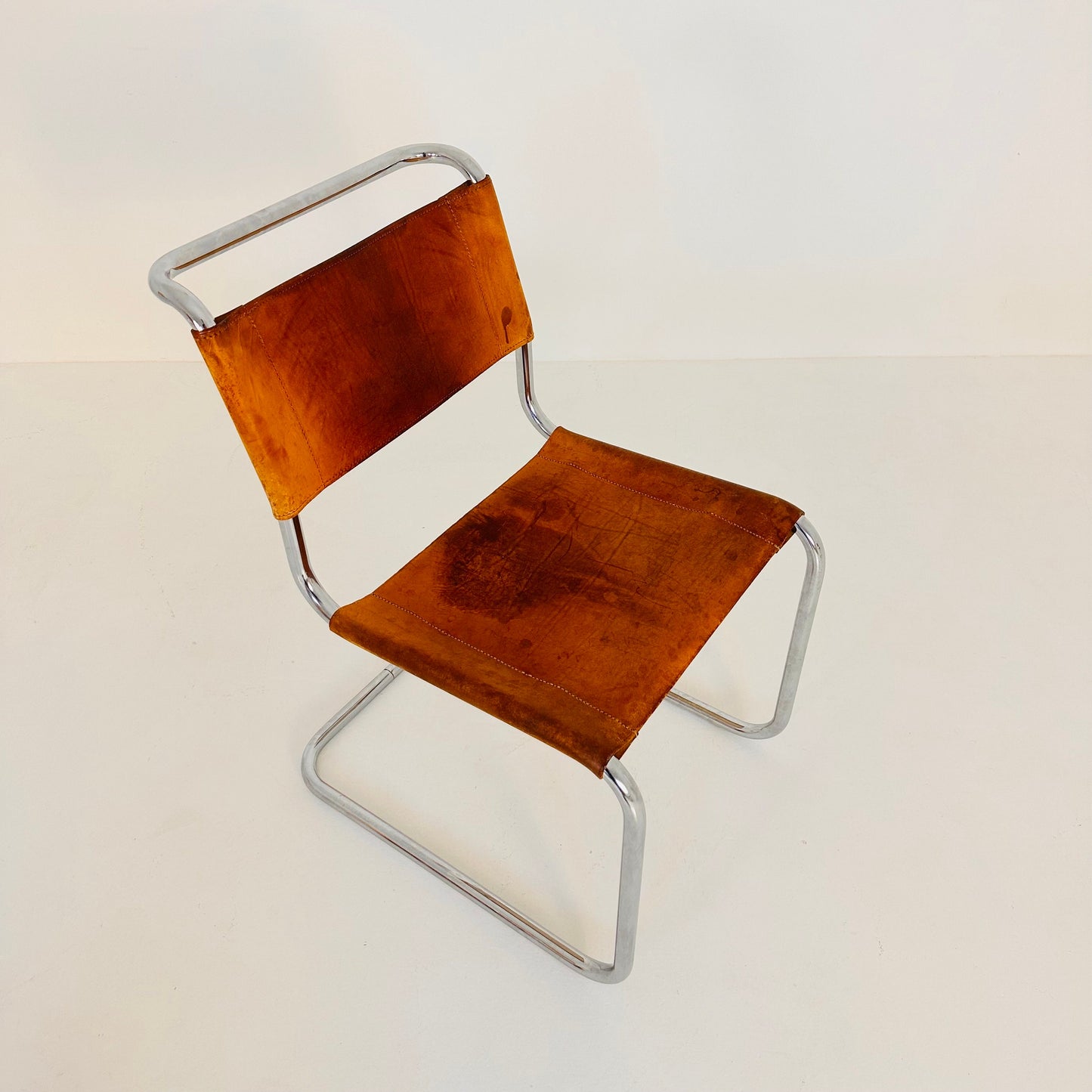 1 of 7 Mid-Century Vintage S33 Cognac Chairs by Mart Stam & Marcel Breuer from Thonet 1980s