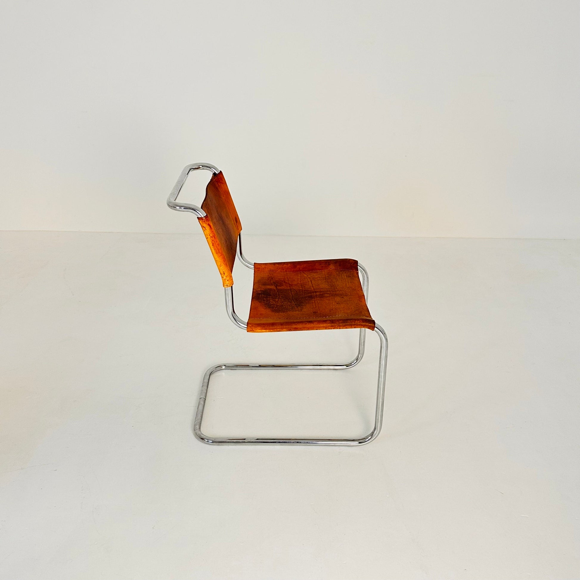 1 of 7 Mid-Century Vintage S33 Cognac Chairs by Mart Stam & Marcel Breuer from Thonet 1980s