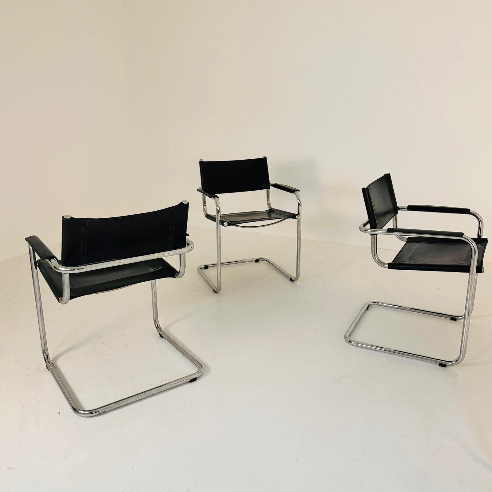 set of 4 Model MG5 Centro Studi desk chair by Mart Stam & Marcel Breuer for Matteo Grassi, 1970s