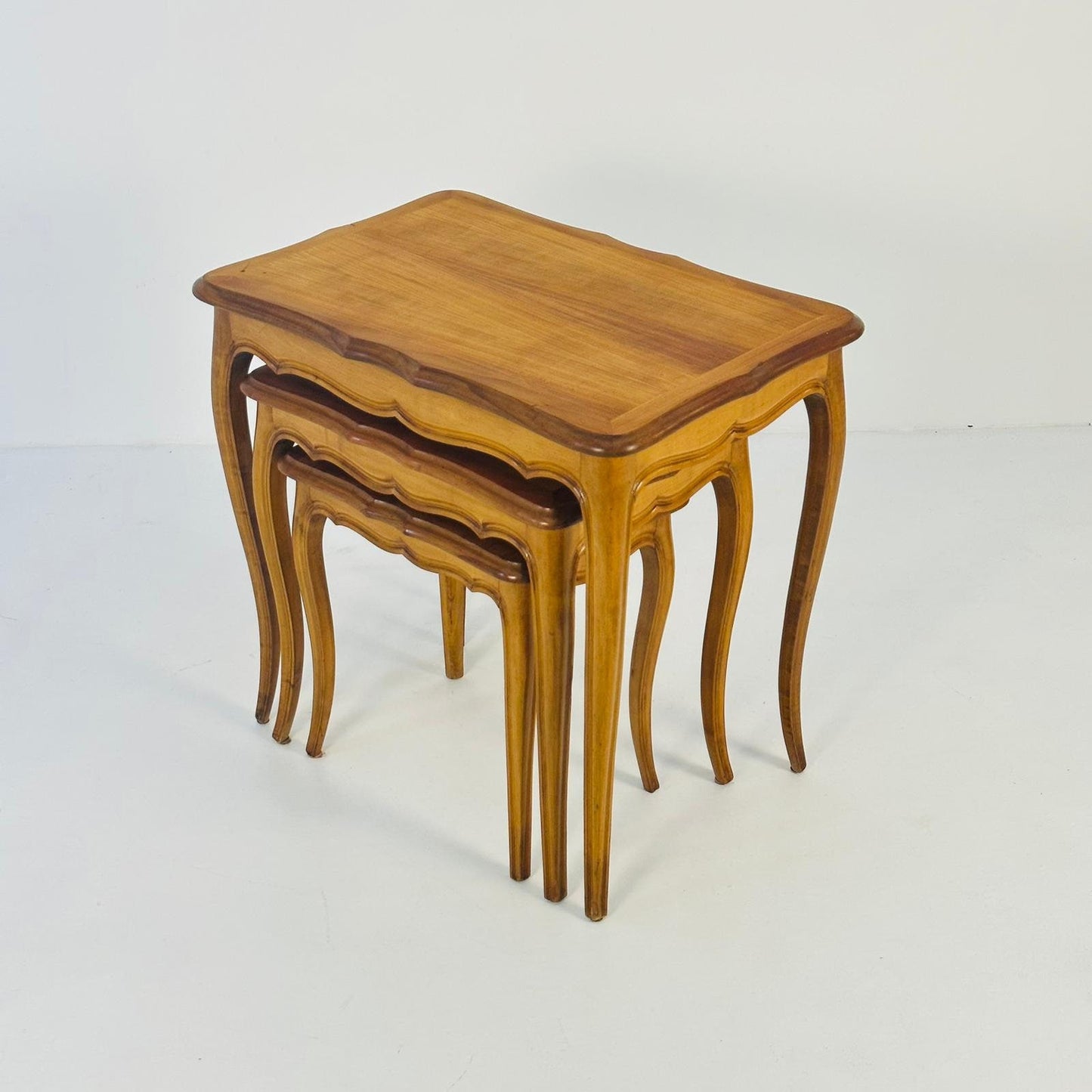 Antique French Nesting Tables, 1930s, Set of 3