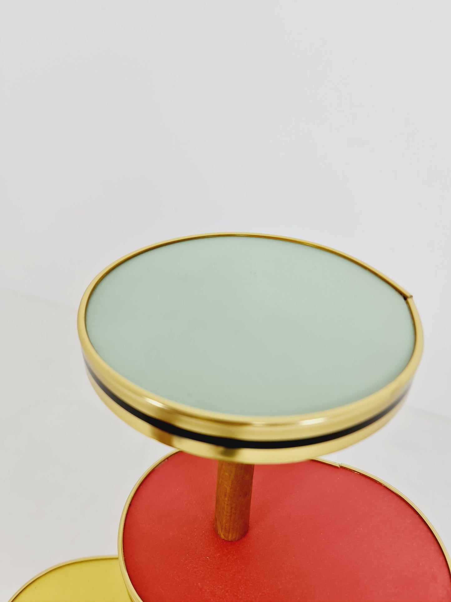 1950s German Plant Stand, Colorful Vintage Mid-Century Minimalist Indoor Plant Stand Side Table Retro flower table