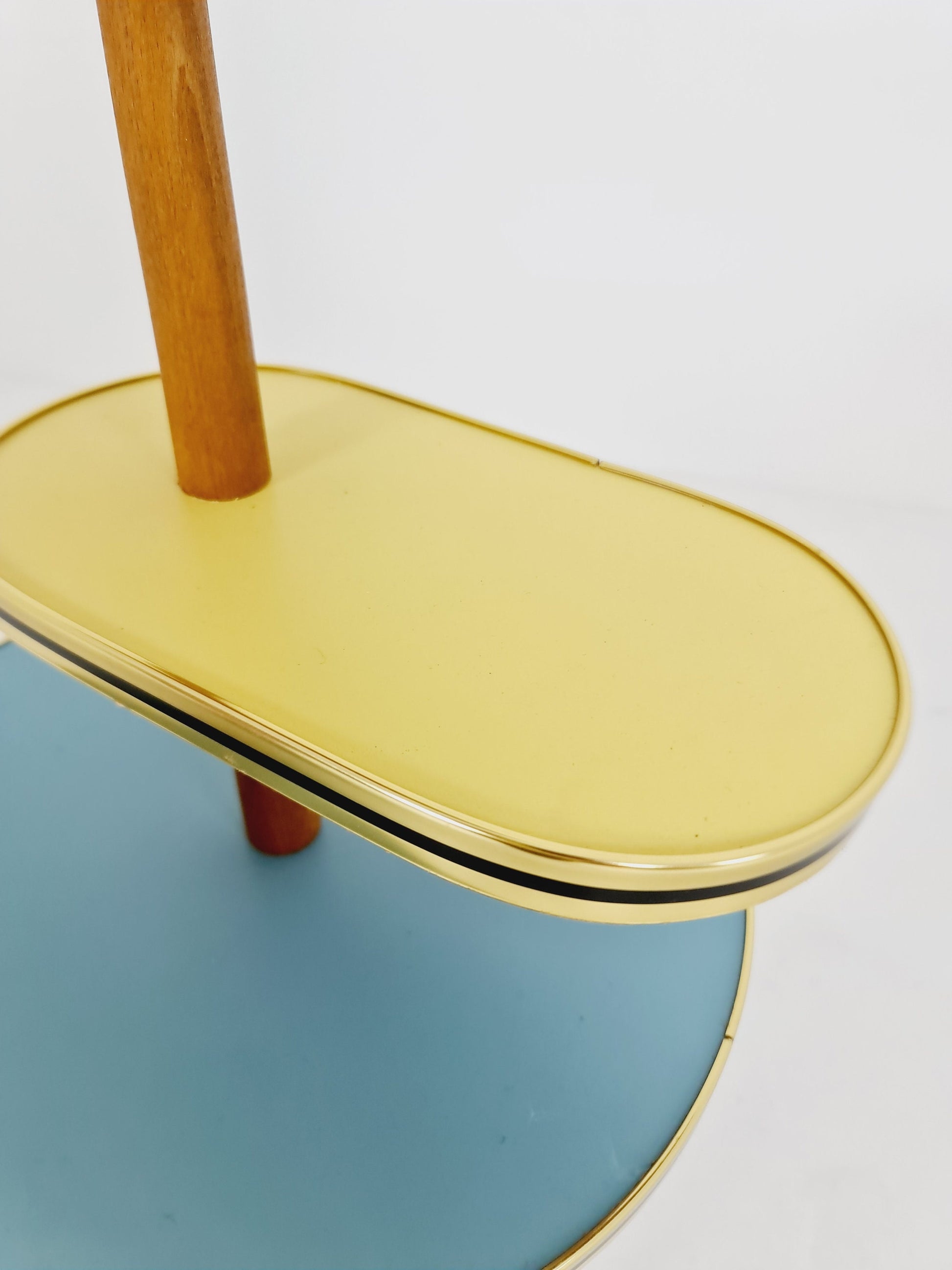 1950s German Plant Stand, Colorful Vintage Mid-Century Minimalist Indoor Plant Stand Side Table Retro flower table