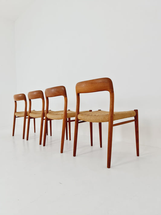 MidCentury Danish Teak Dining Chairs Niels O.Moller, 1960s, set of 4