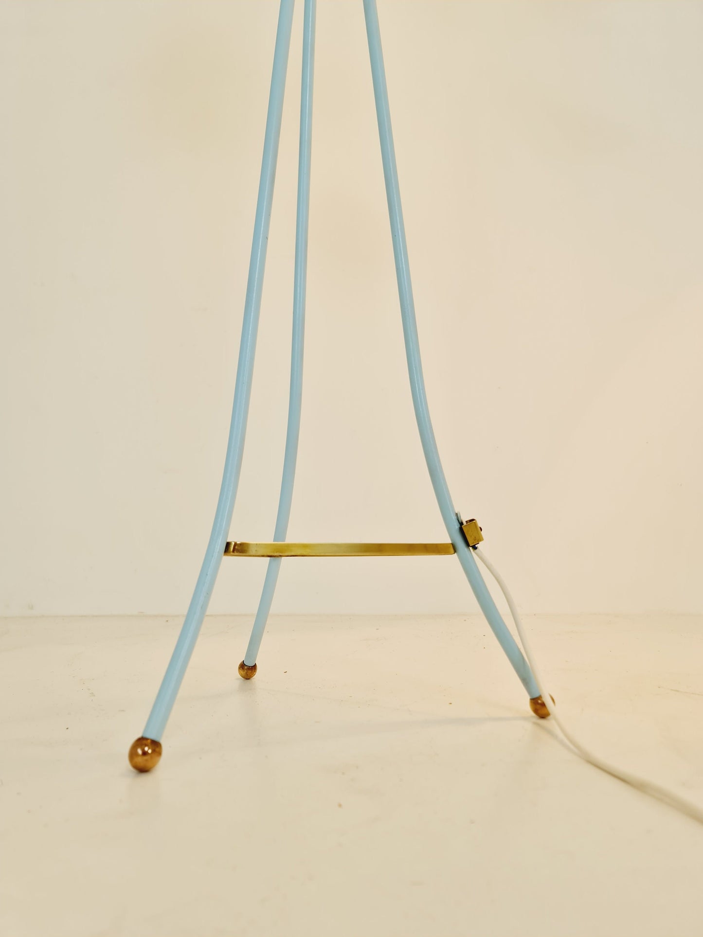 German Modern Colorful three flex arms brass floor lamp, tütenlampe, 1950s