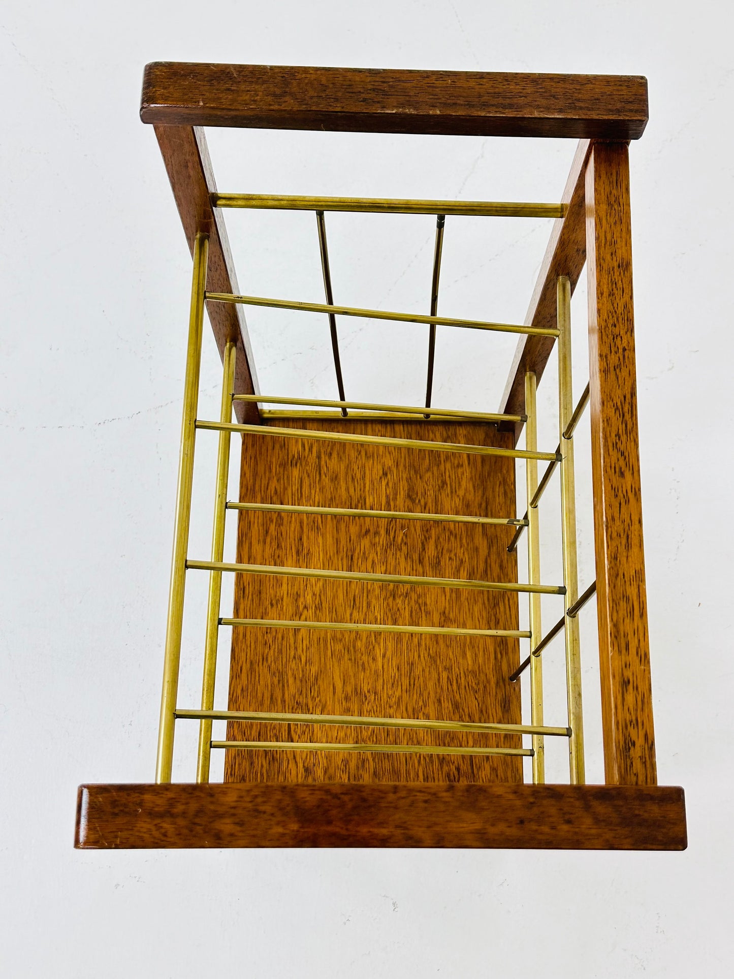 Vintage bar cart / brass magazine rack, c.1960s
