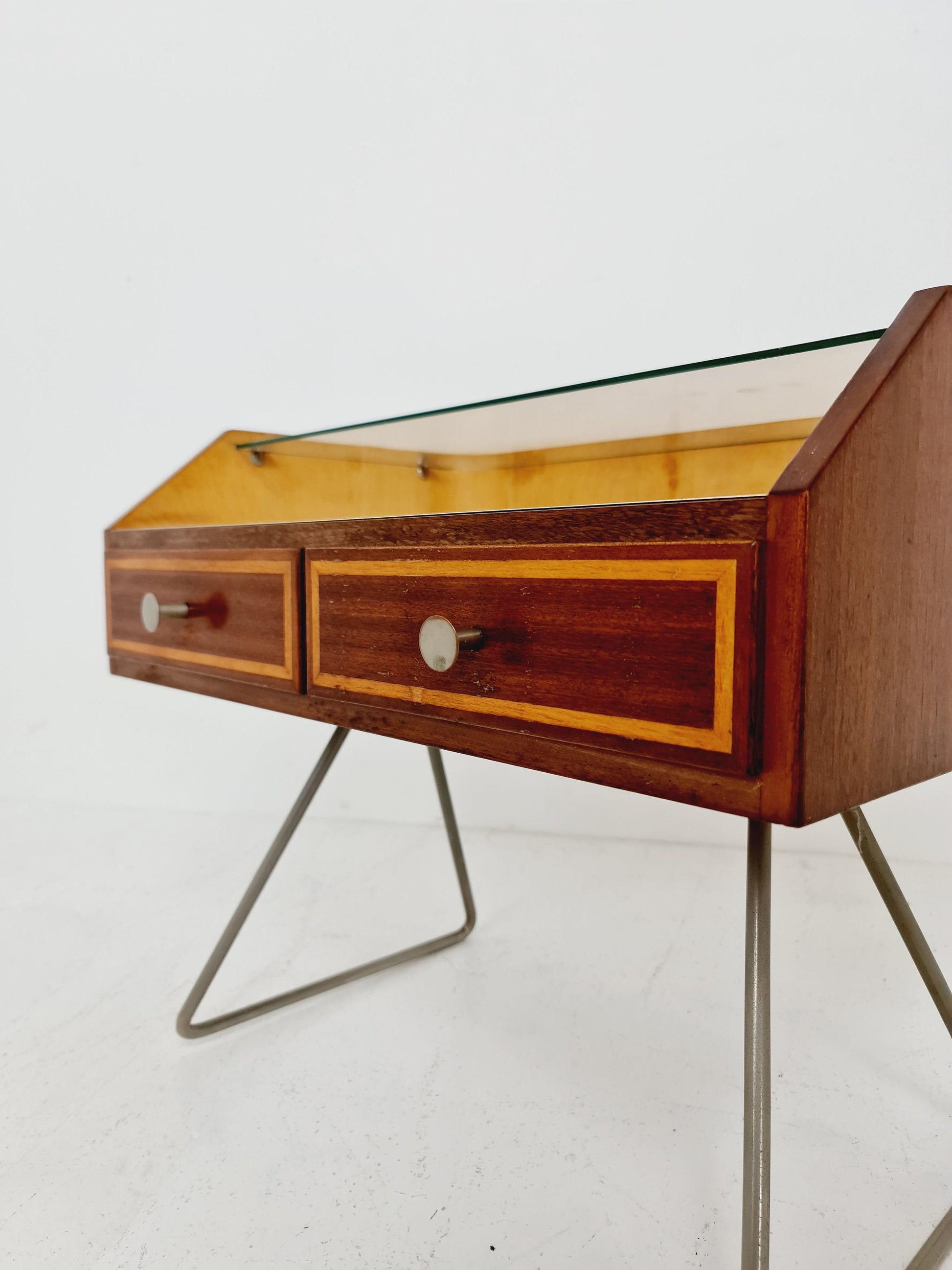 Rare German Mid century mahogany sideboard/nightstand by DeWe Möbel Germany, 1950s