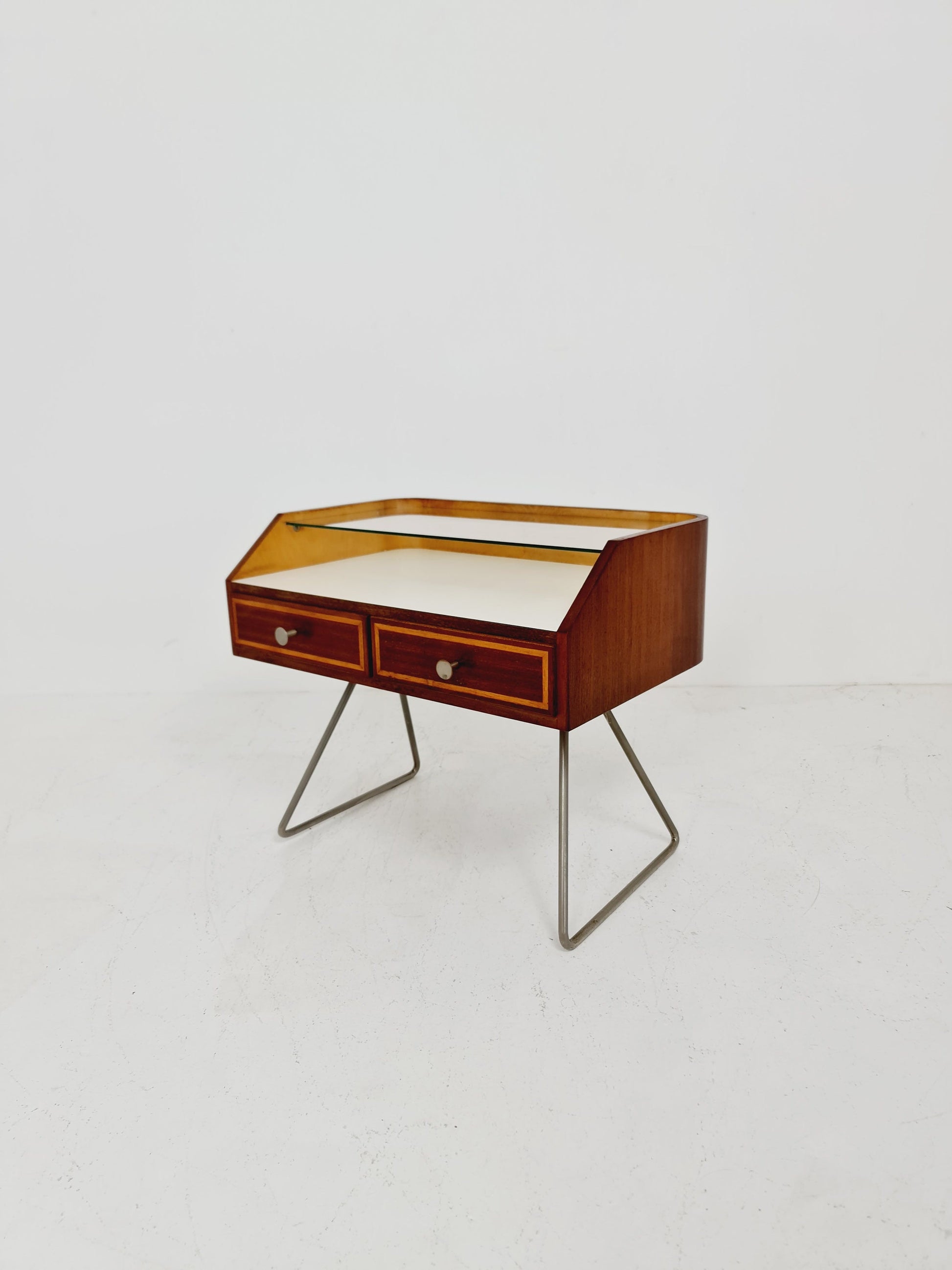 Rare German Mid century mahogany sideboard/nightstand by DeWe Möbel Germany, 1950s