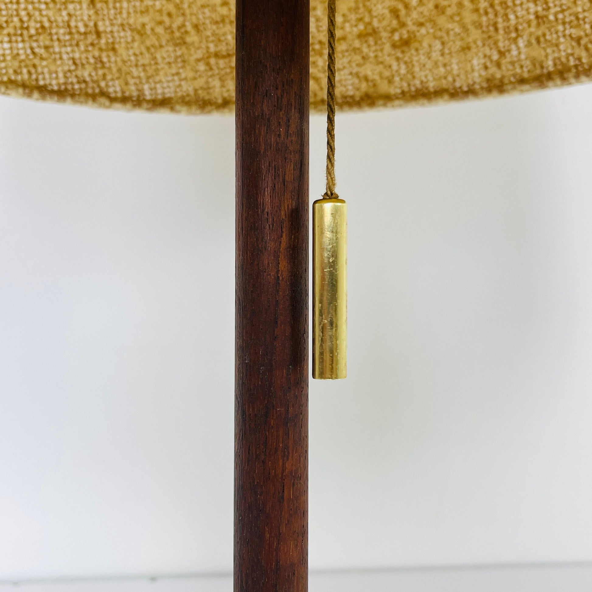 Mid century teak & brass table lamp by Vereinigte Werkstätten München, Germany, 1960s