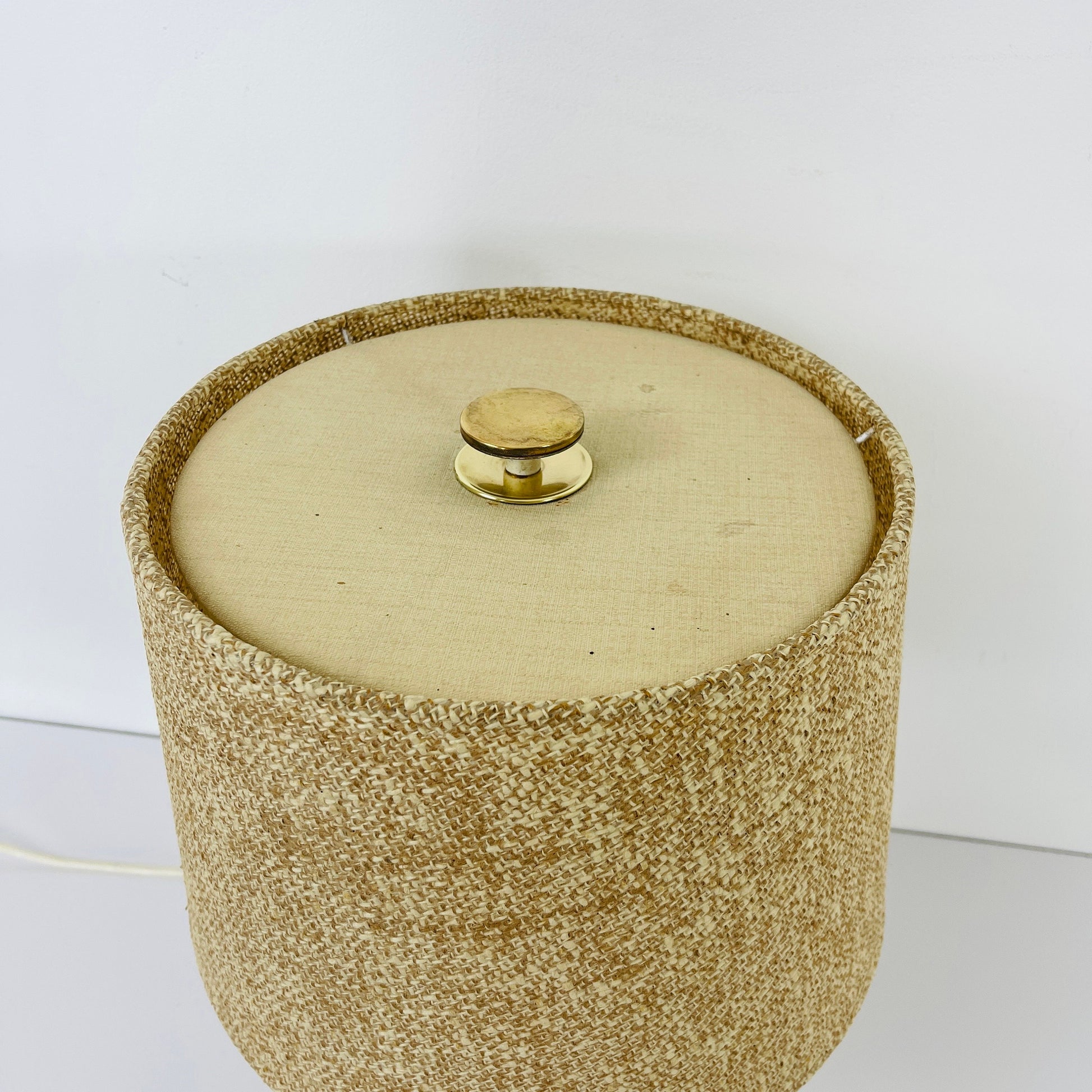 Mid century teak & brass table lamp by Vereinigte Werkstätten München, Germany, 1960s