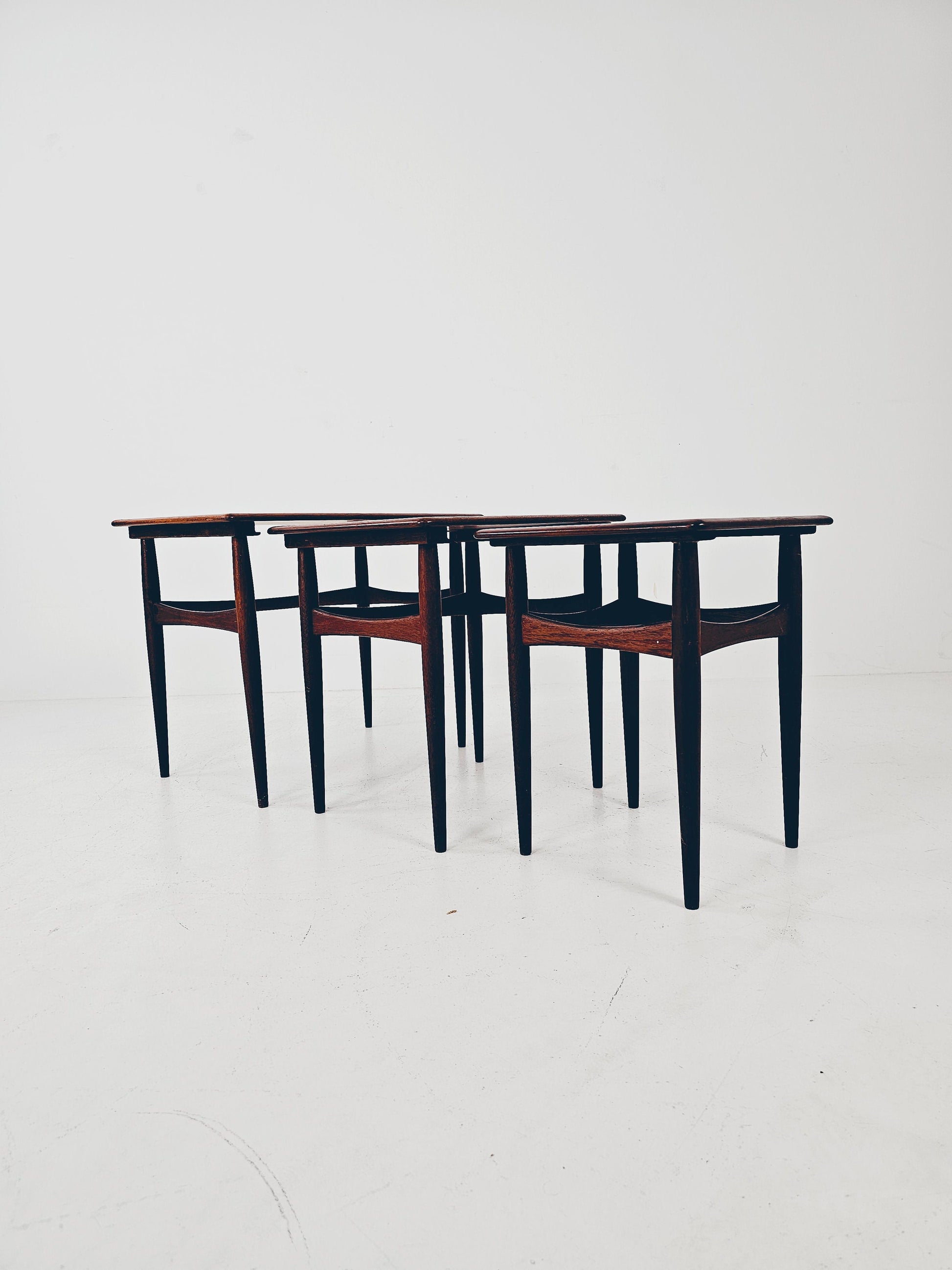 Midcentury Danish teak Nesting Tables by Kai Kristiansen for skovamand & Andersen, 1960s