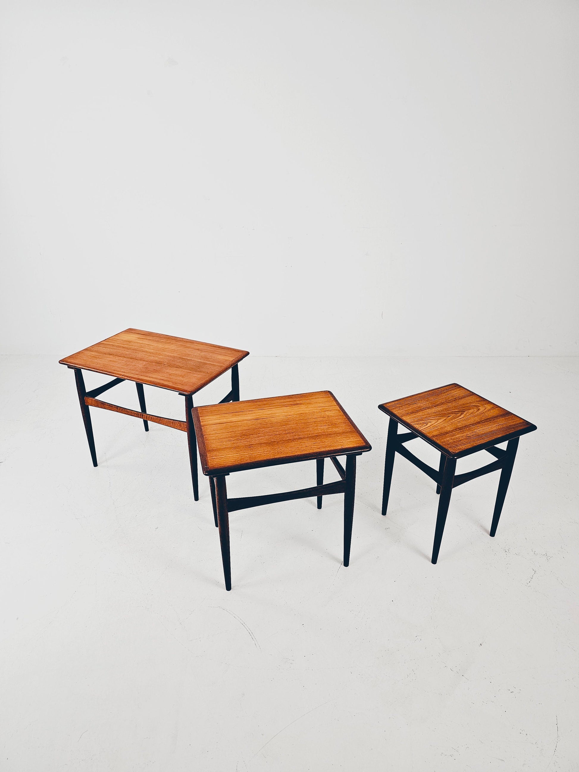 Midcentury Danish teak Nesting Tables by Kai Kristiansen for skovamand & Andersen, 1960s