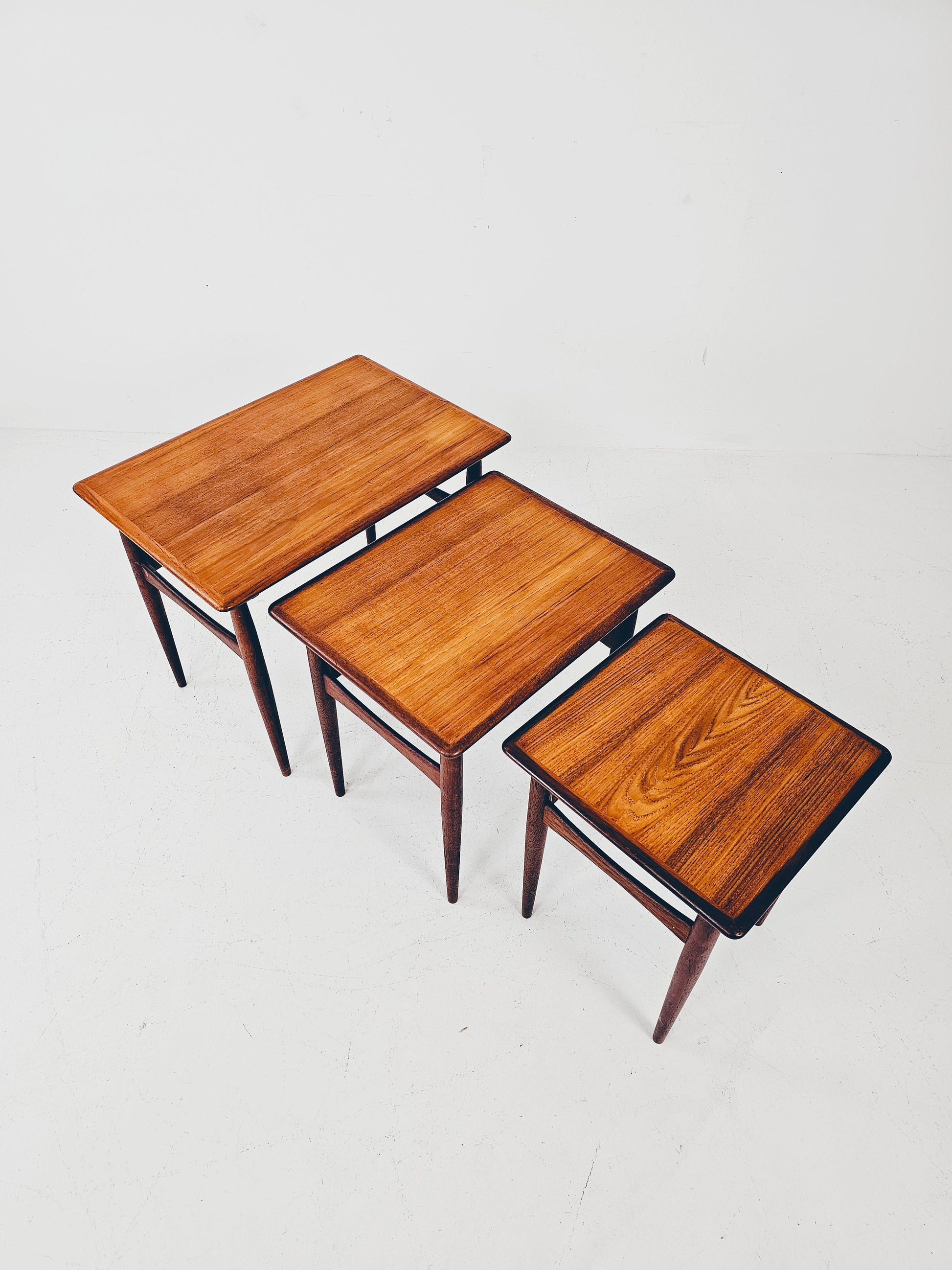 Midcentury Danish teak Nesting Tables by Kai Kristiansen for skovamand & Andersen, 1960s