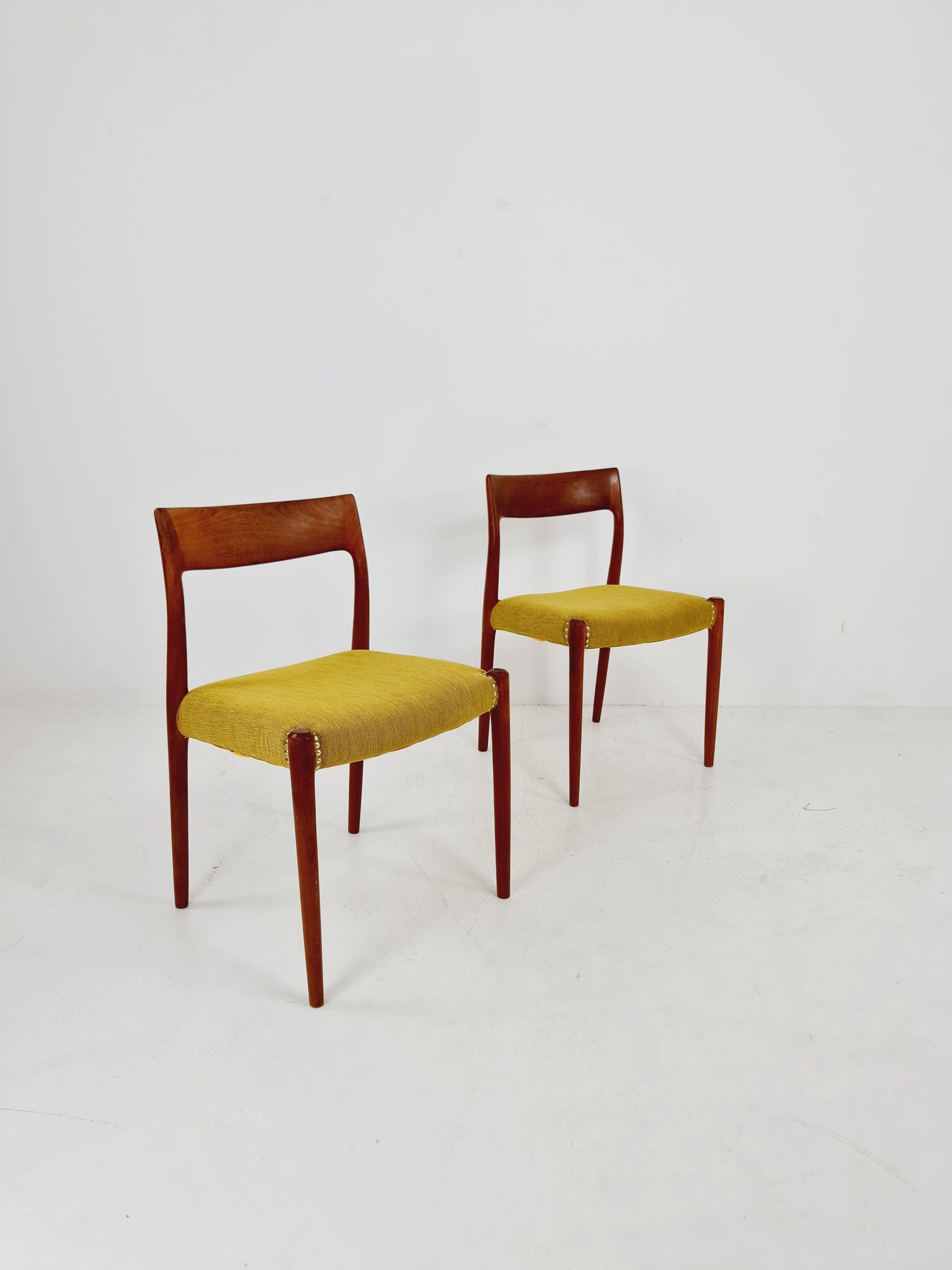 Vintage Danish teak dining charis by Niels Otto Moller Model 77, 1960s, set of 2