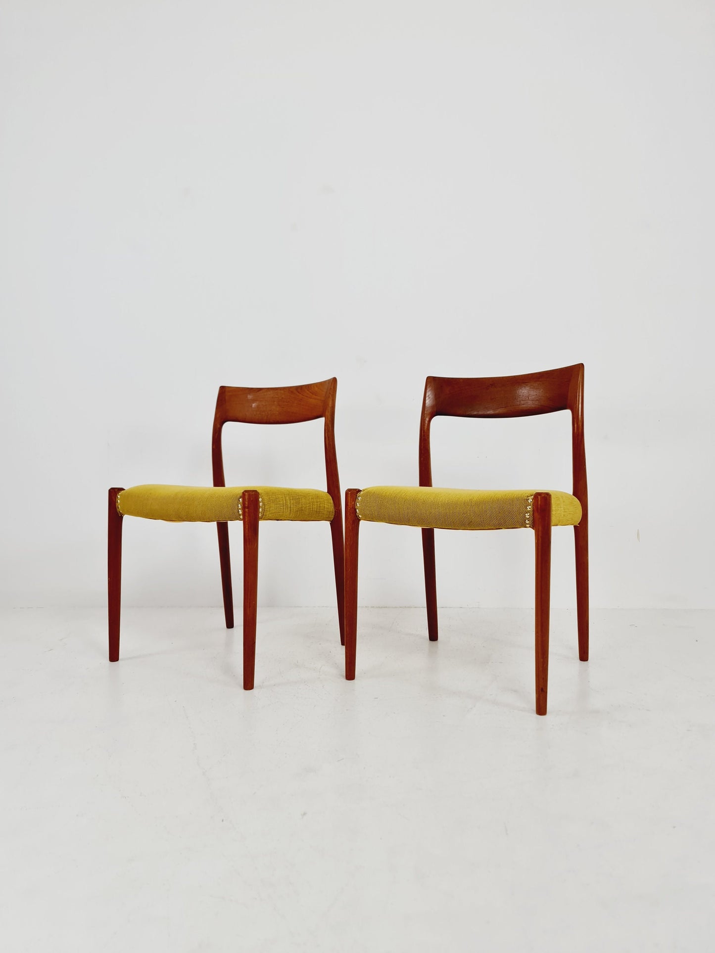 Vintage Danish teak dining charis by Niels Otto Moller Model 77, 1960s, set of 2