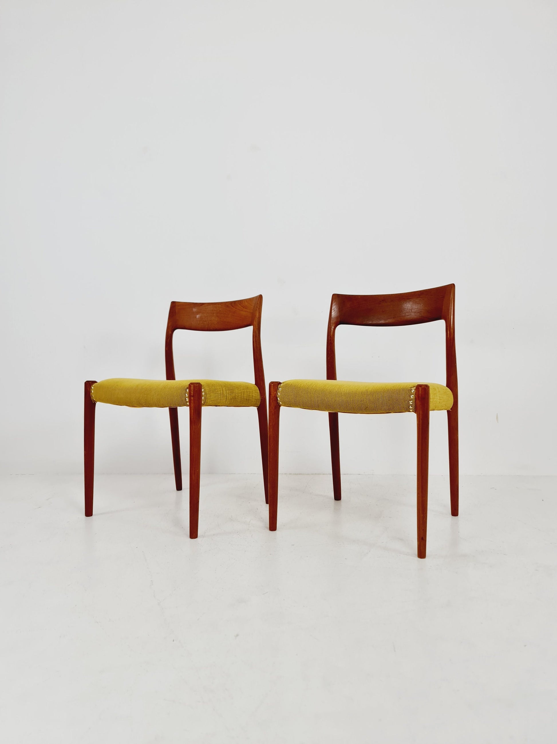 Vintage Danish teak dining charis by Niels Otto Moller Model 77, 1960s, set of 2