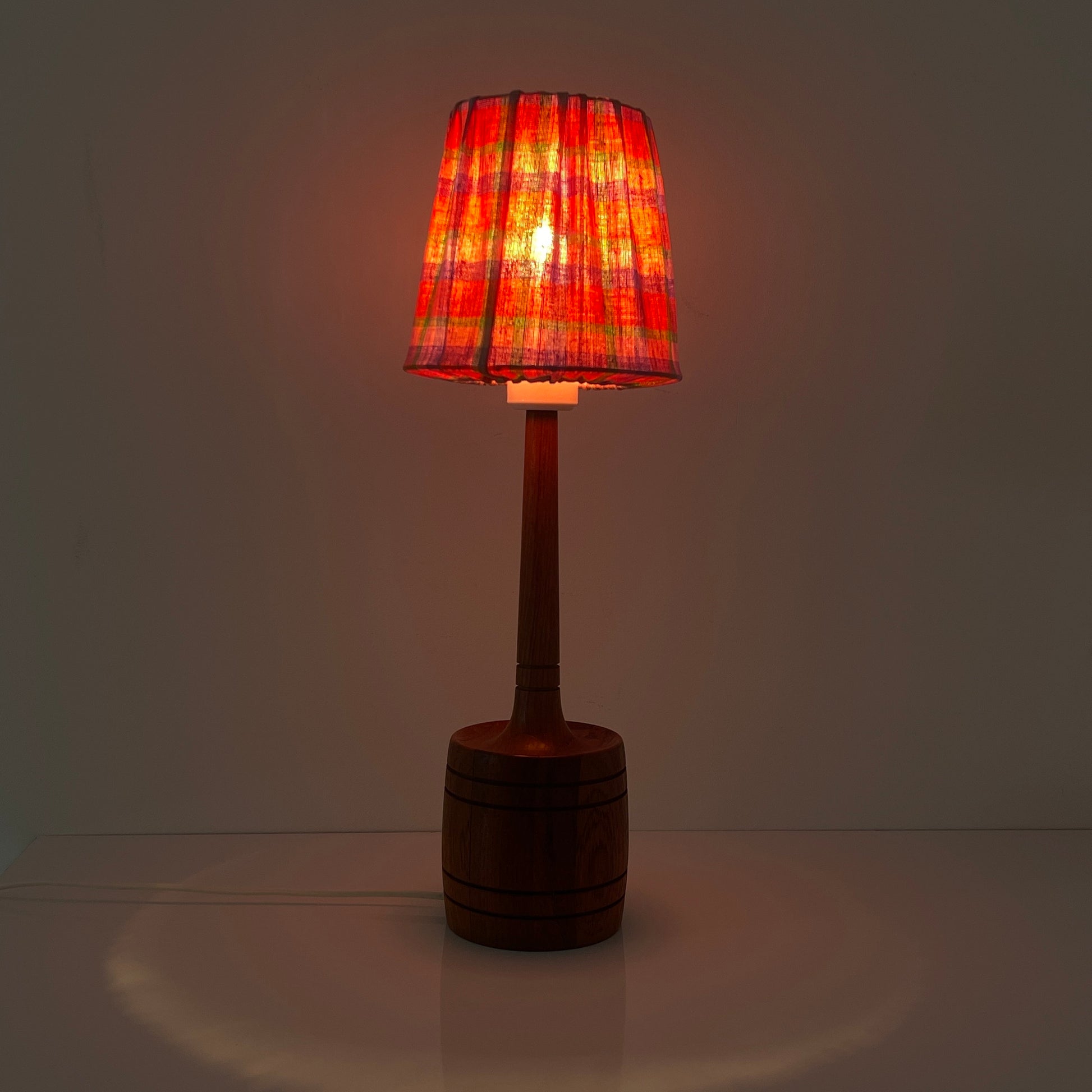 Mid century solid teak table lamp by AB Stilarmatur Tranås Sweden, 1960s