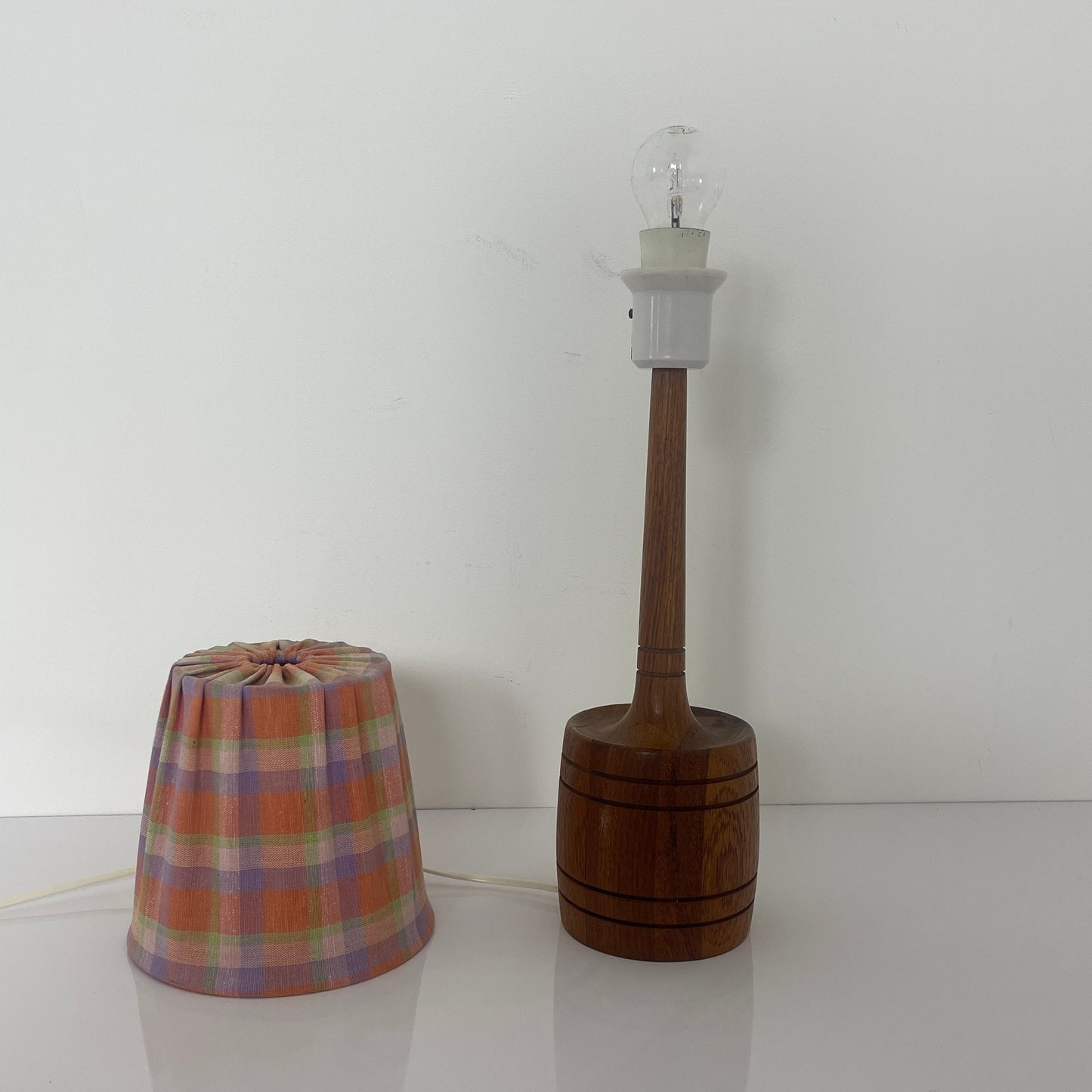 Mid century solid teak table lamp by AB Stilarmatur Tranås Sweden, 1960s