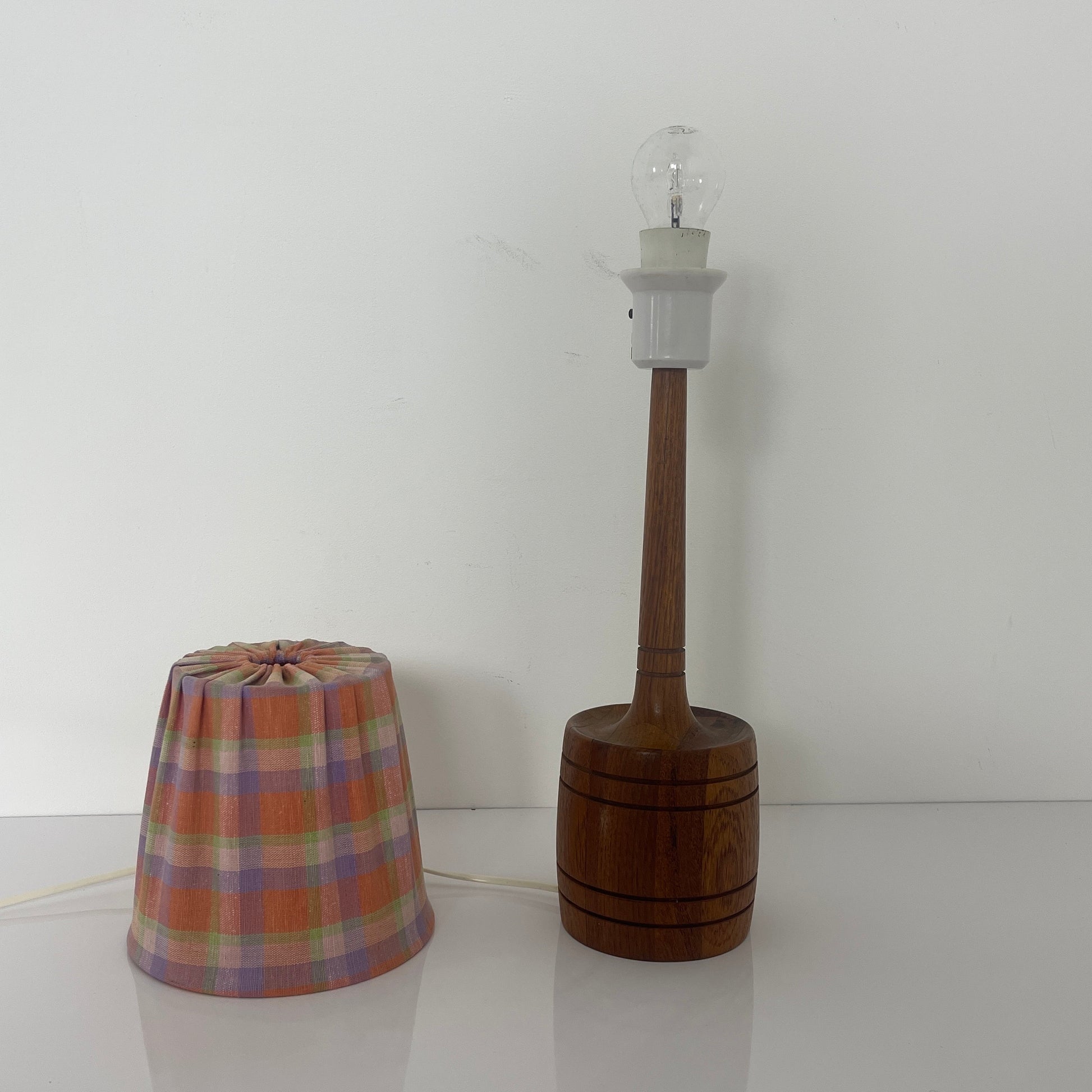 Mid century solid teak table lamp by AB Stilarmatur Tranås Sweden, 1960s