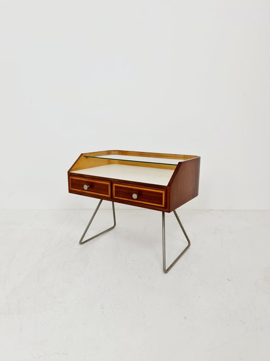Rare German Mid century mahogany sideboard/nightstand by DeWe Möbel Germany, 1950s