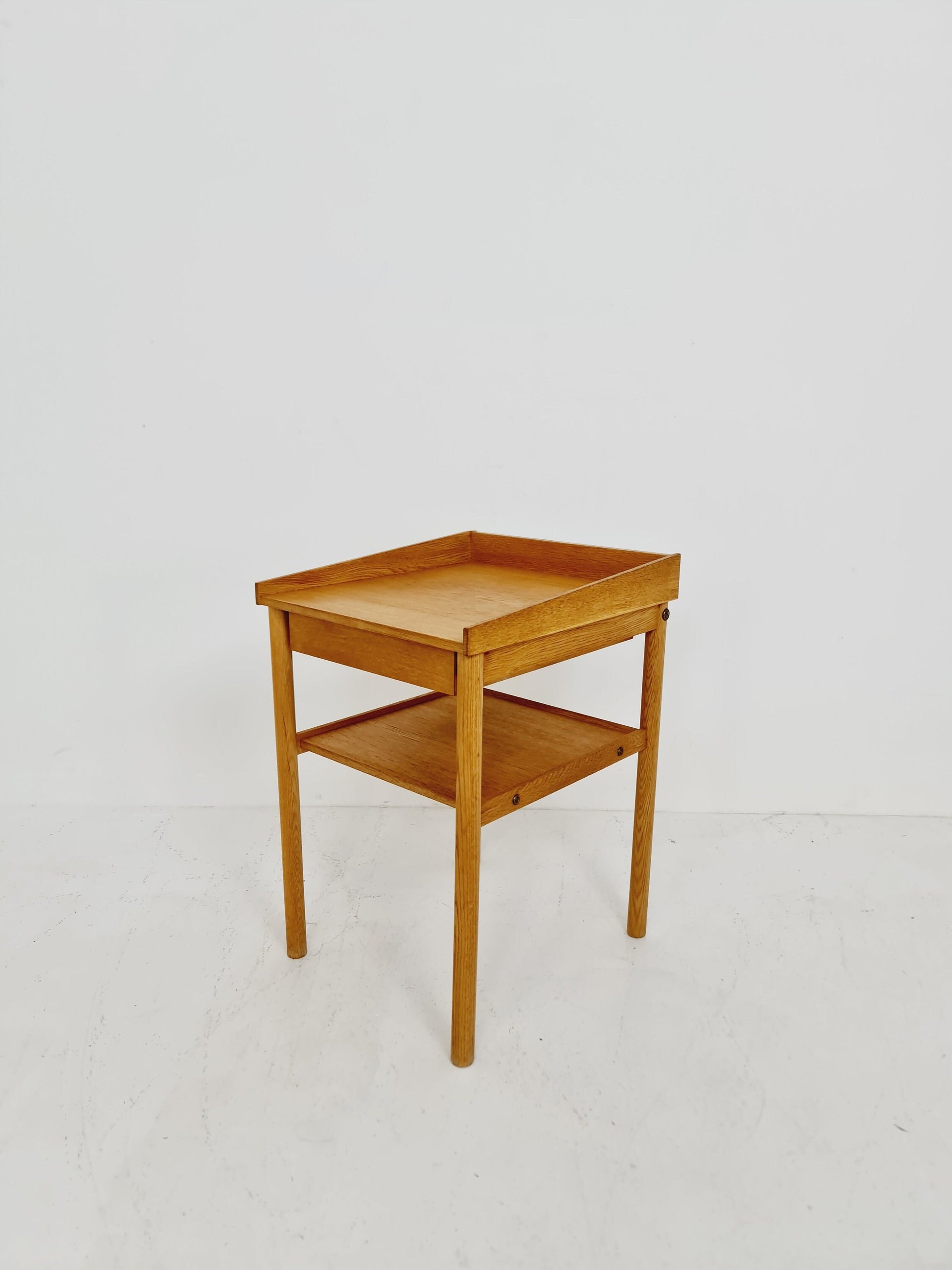 Midcentury Scandinavian oak Vintage Side table/ Bedside table, 1960s