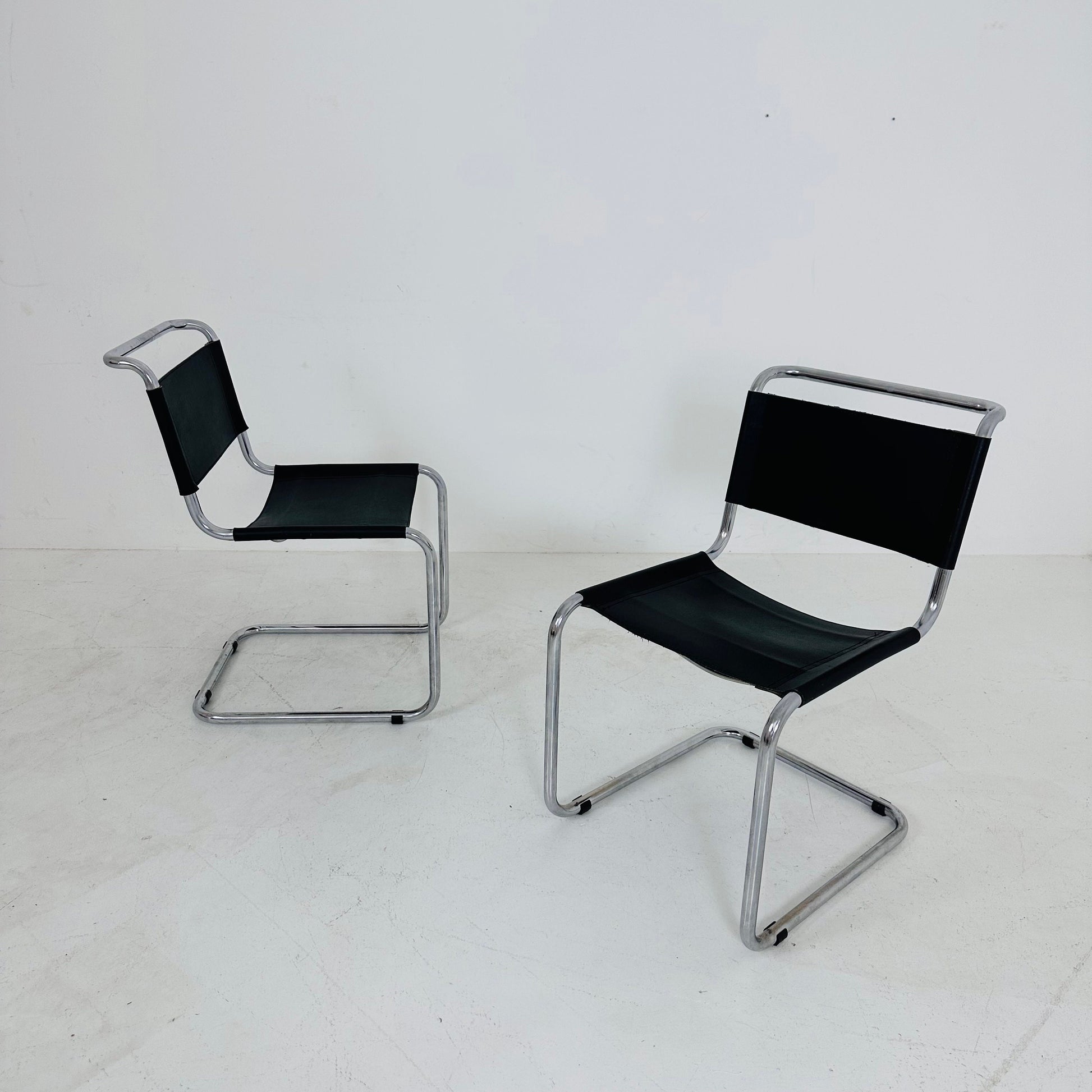 1 of 2 Mid-Century brown Vintage S33 dark brown chair from Mart Stam by Fasem Italy 1980er